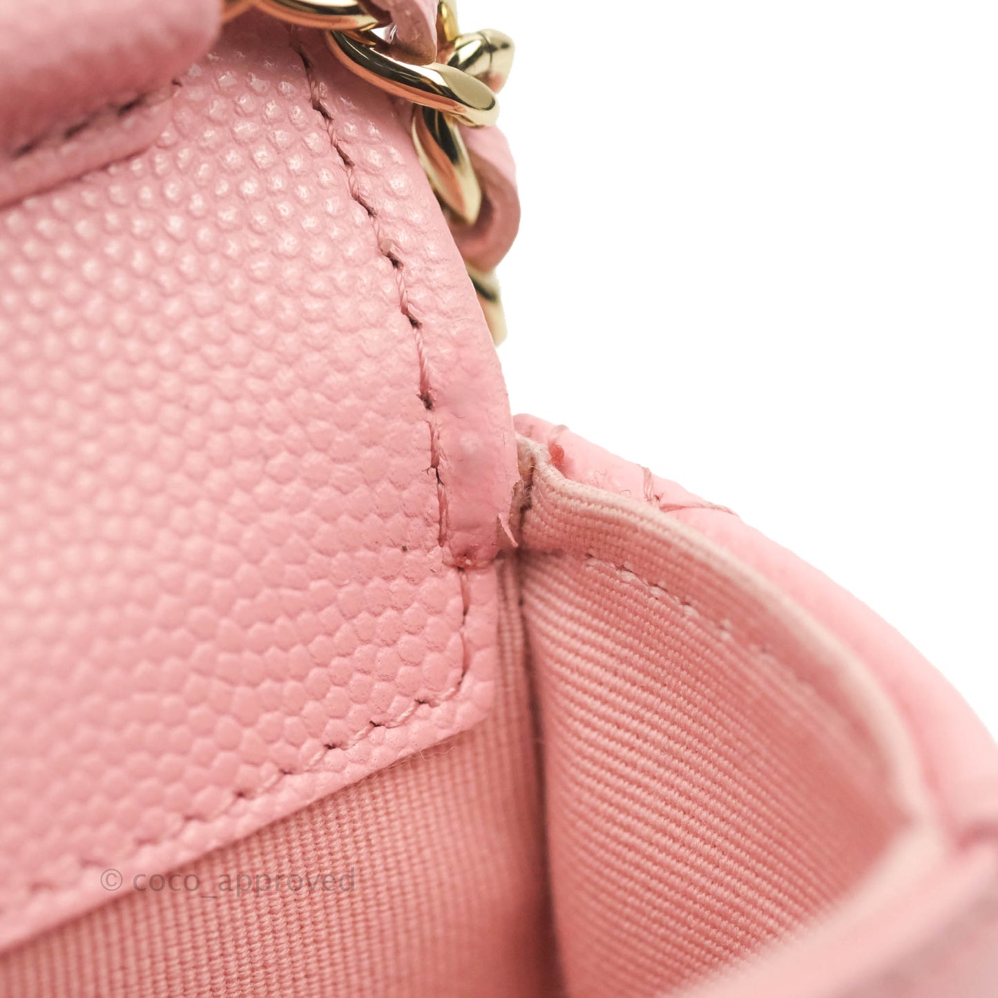 Chanel Classic Clutch With Chain Pink Caviar Gold Hardware