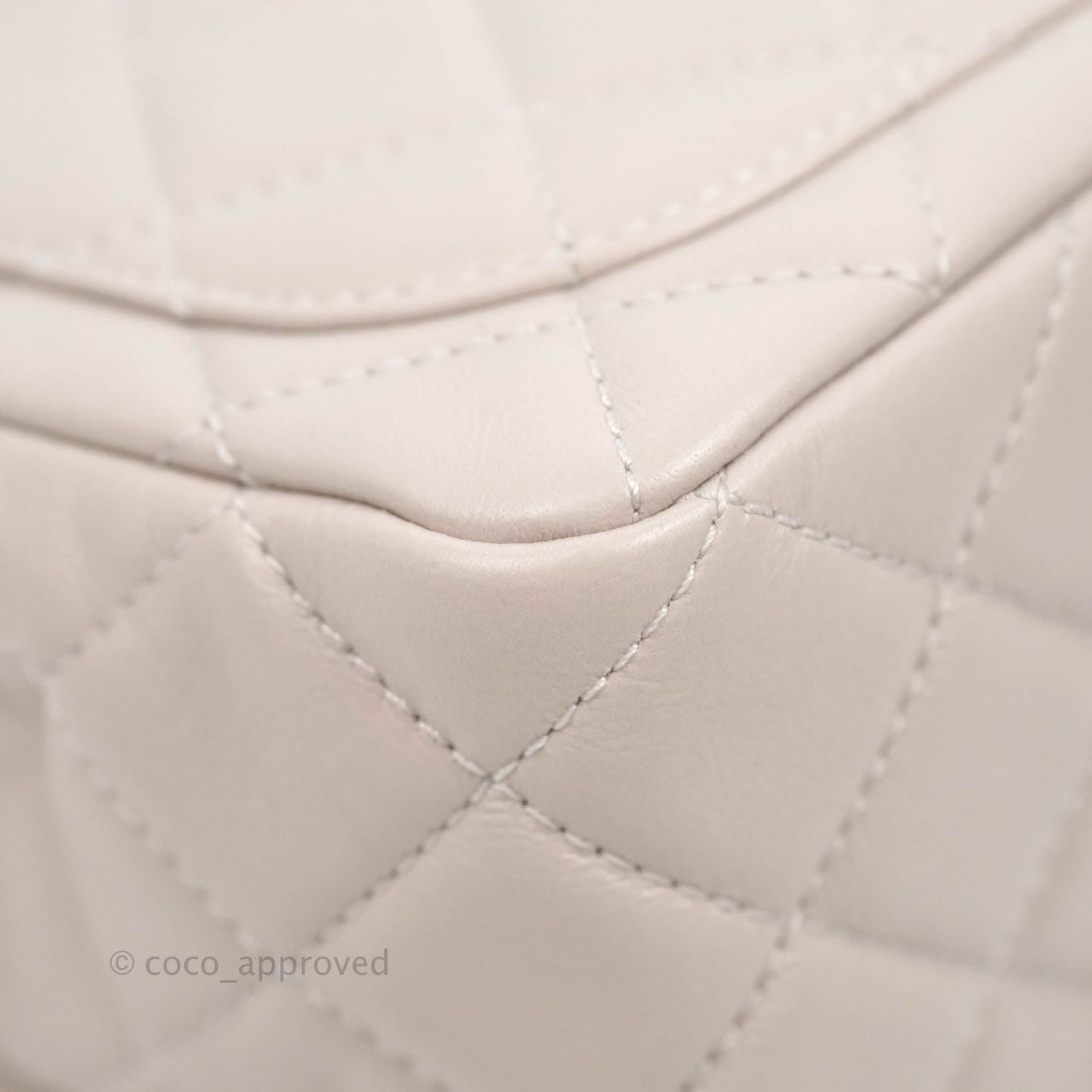 Chanel Mini Square Pearl Crush Quilted Pale Lilac Lambskin Aged Gold Hardware