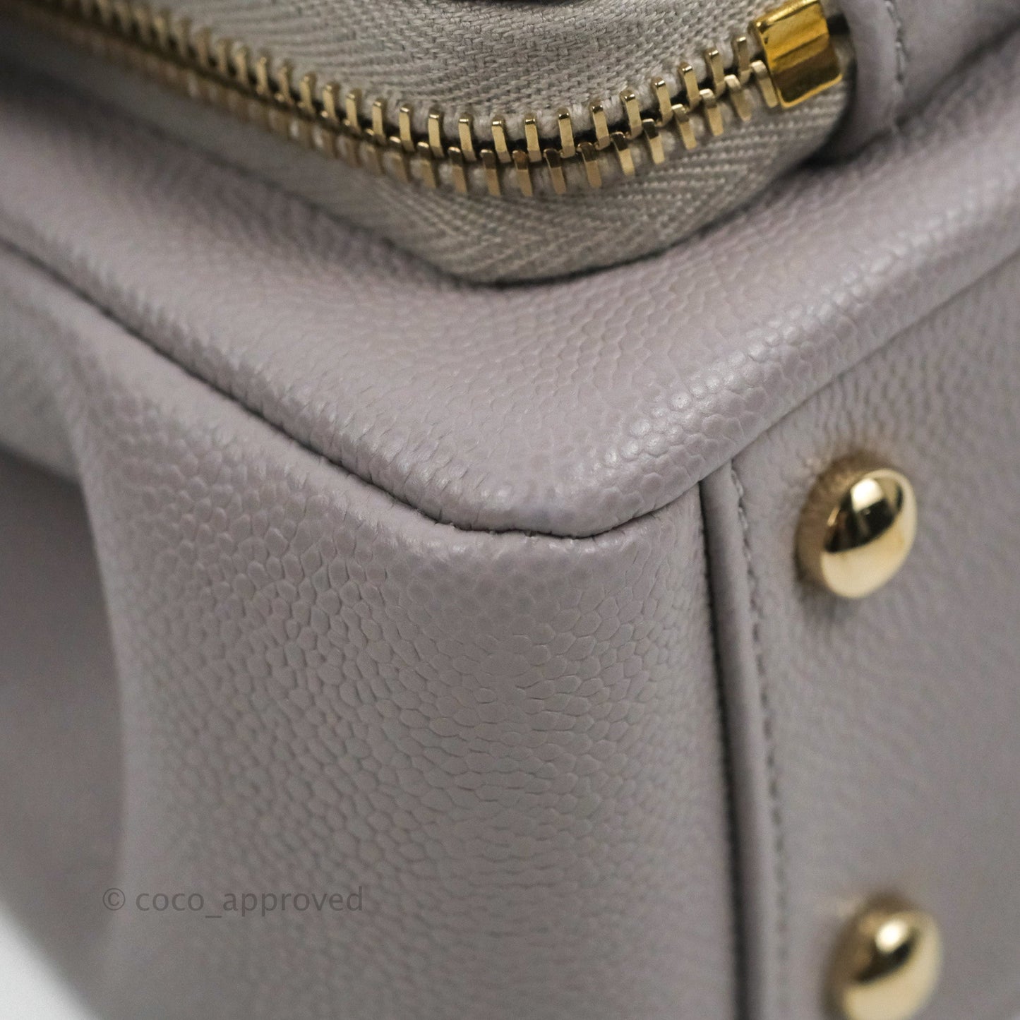 Chanel Quilted Medium Business Affinity Flap Grey Caviar Gold Hardware