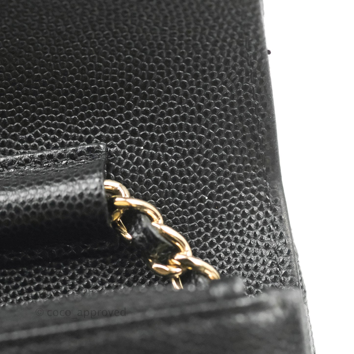 Chanel Quilted WOC Black Caviar Gold Hardware With Charms