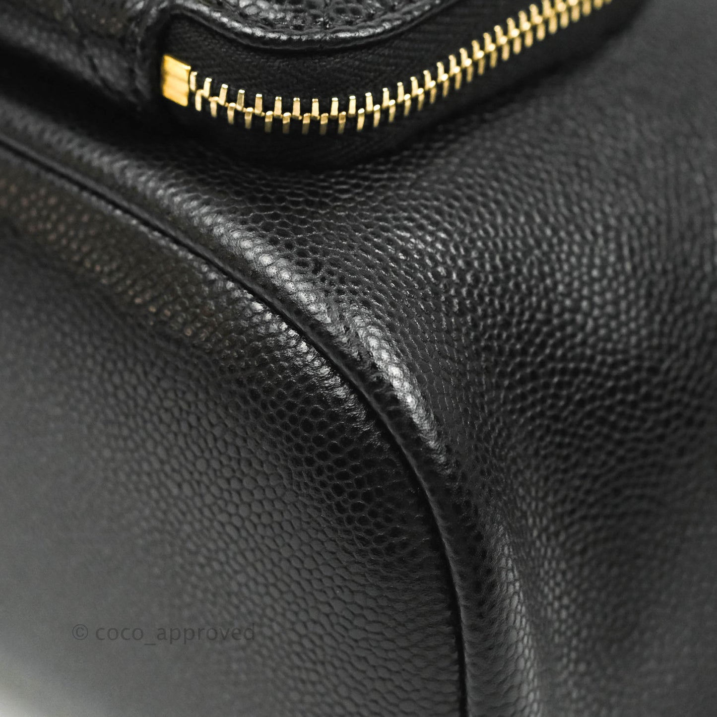 Chanel Business Affinity Drawstring Bucket Bag Black Caviar Gold Hardware