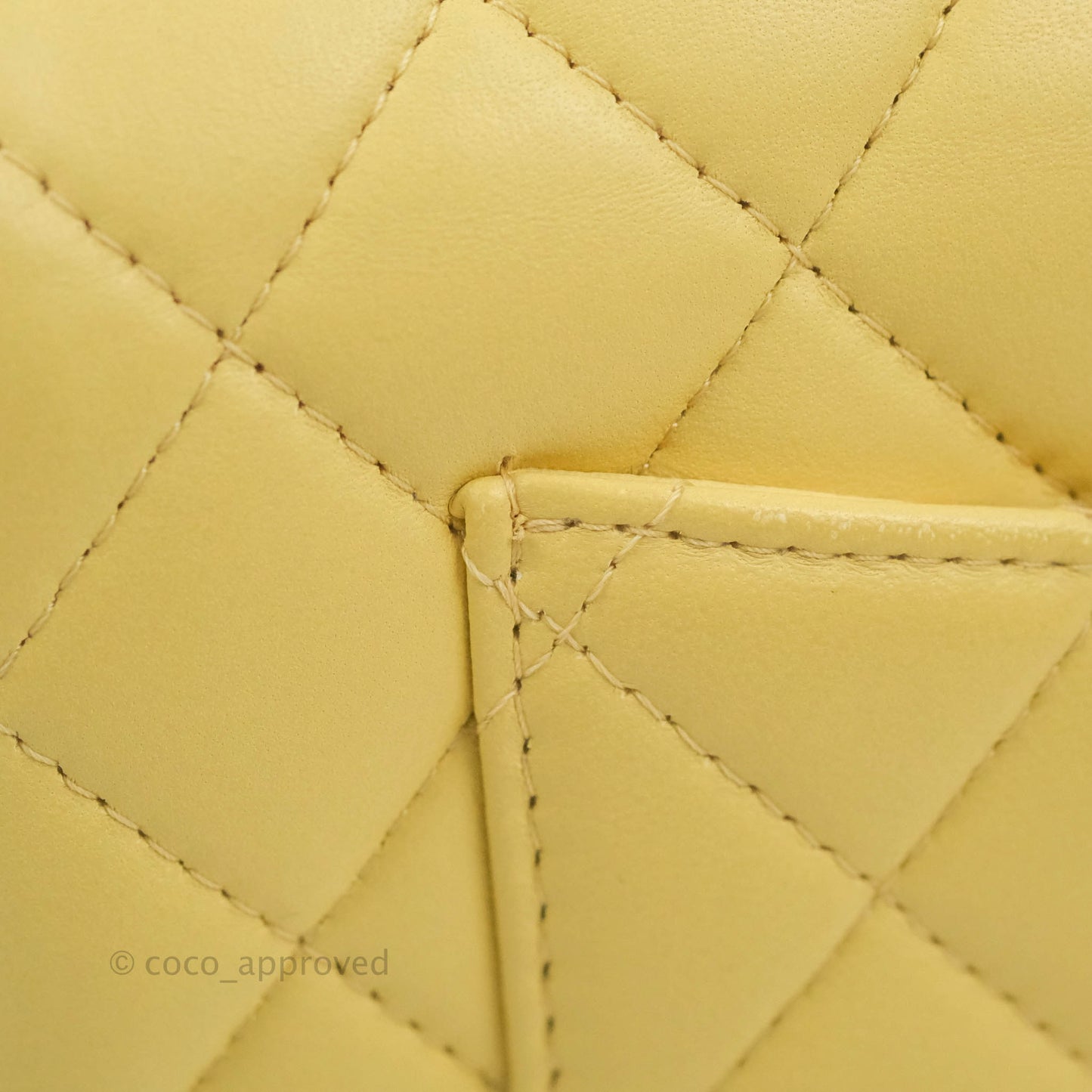 Chanel Top Handle Mini Rectangular Flap Bag Yellow Lambskin Gold Hardware