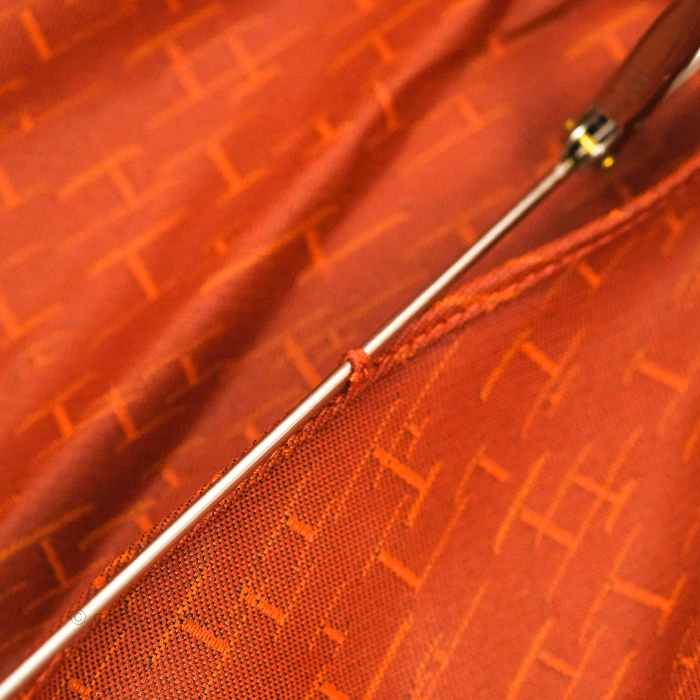 Hermès Pluie De H Folding Umbrella Classic Orange Jacquard Canvas