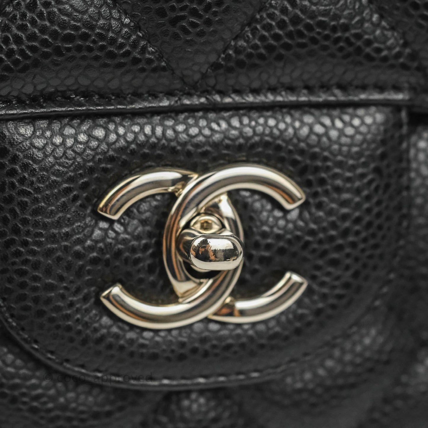 Chanel Quilted Single Flap Maxi Black Caviar Silver Hardware