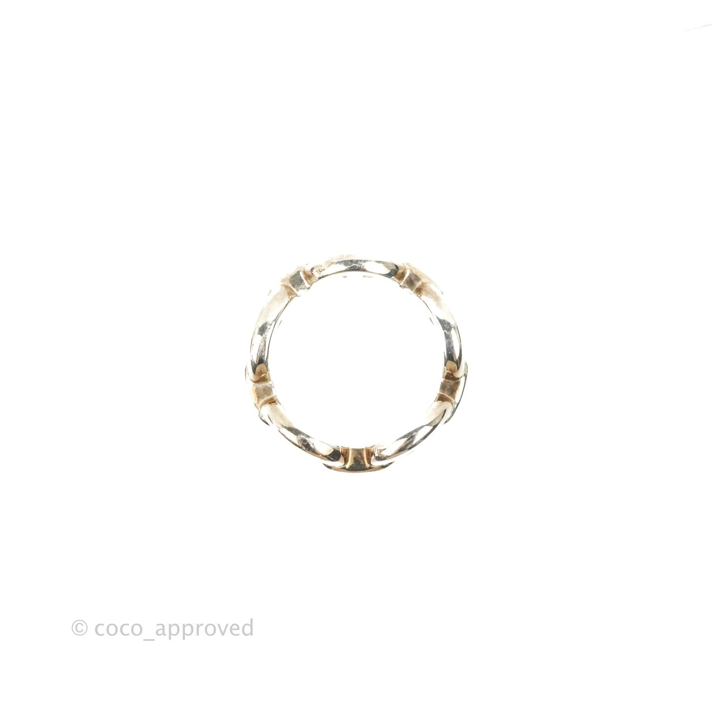 Hermès Sterling Silver PM Chaine d'Ancre Enchainee Band Ring 51