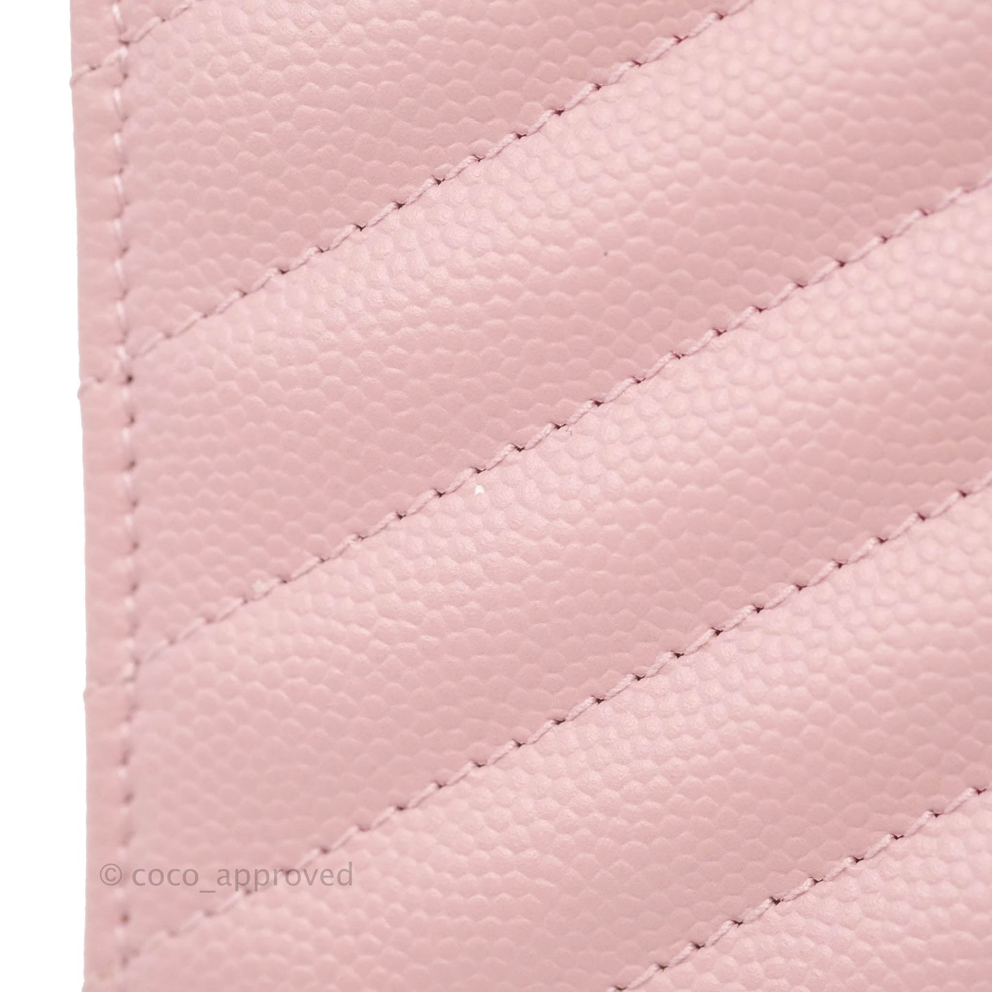 Saint Laurent Wallet on Chain Pink Grained Leather Gold Hardware