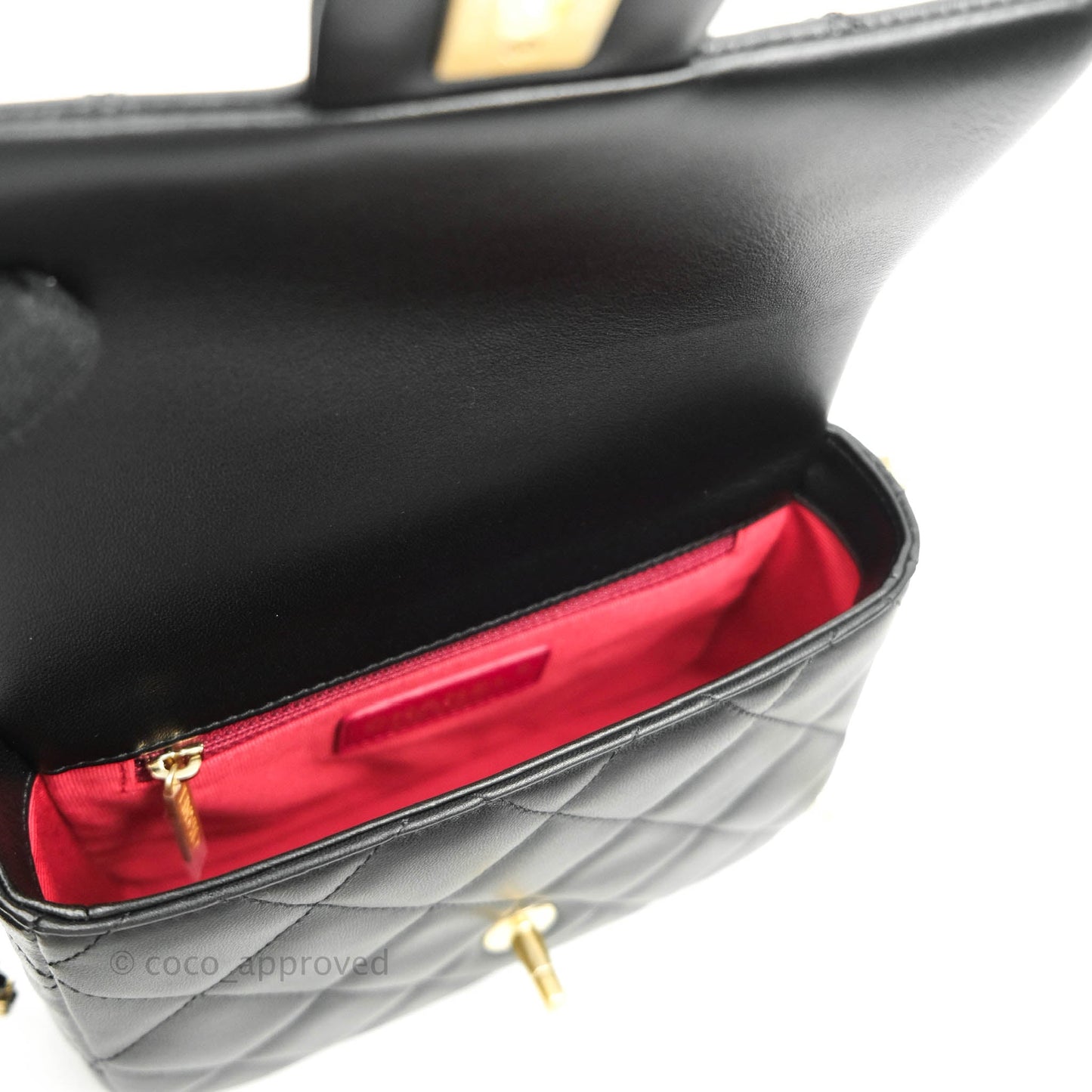 Chanel Quilted My Perfect Mini With Pearl Black Lambskin Gold Hardware