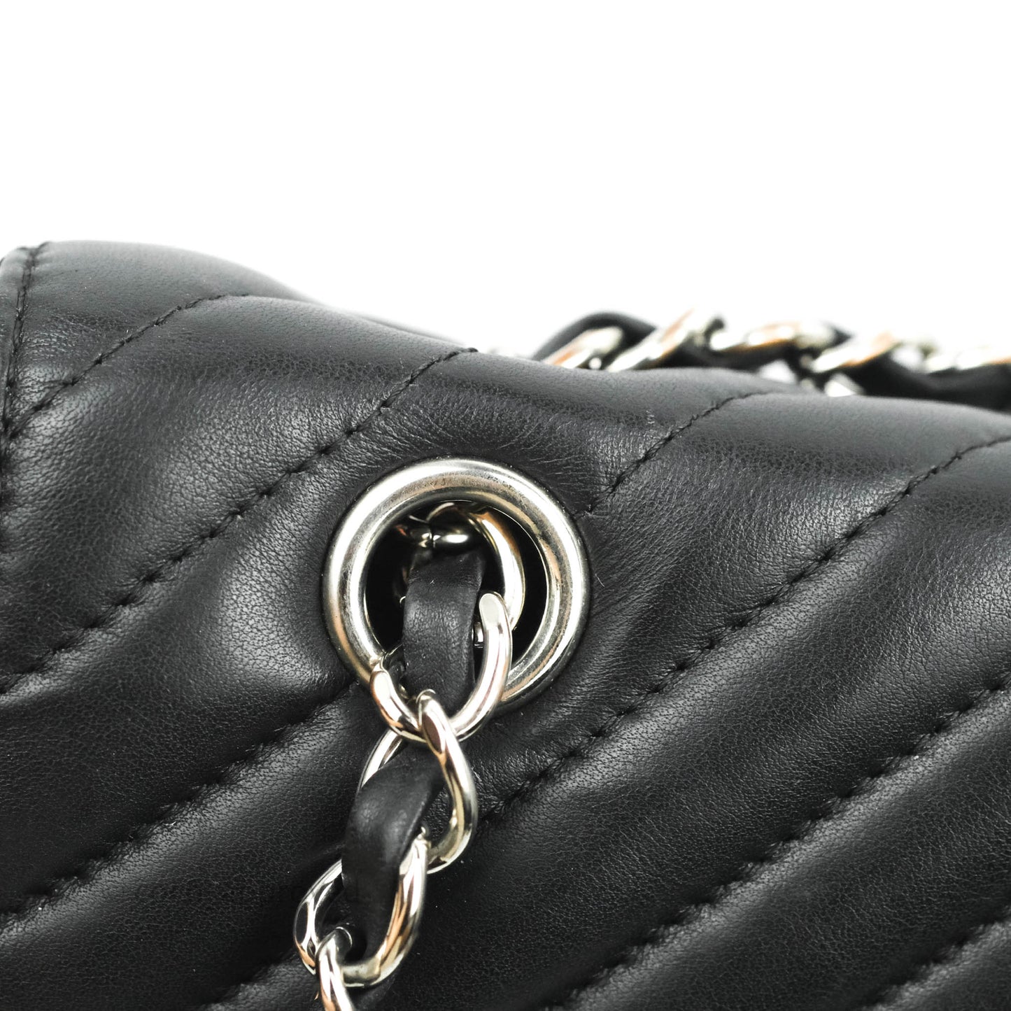 Chanel Medium Chevron Urban Spirit Backpack Black Calfskin Silver Hardware