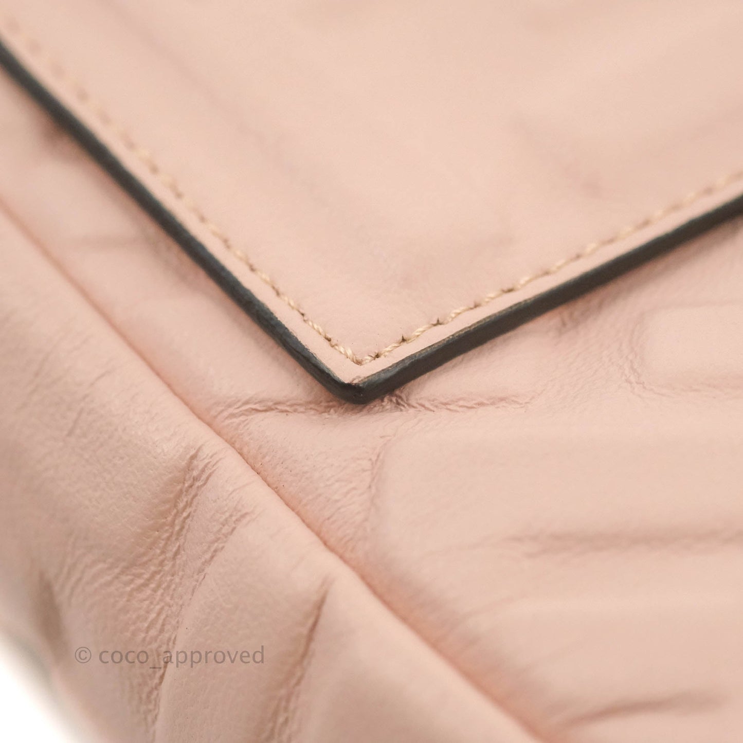 Fendi Medium Nappa FF 1974 Embossed Baguette Rosa Quarzo Gold Hardware