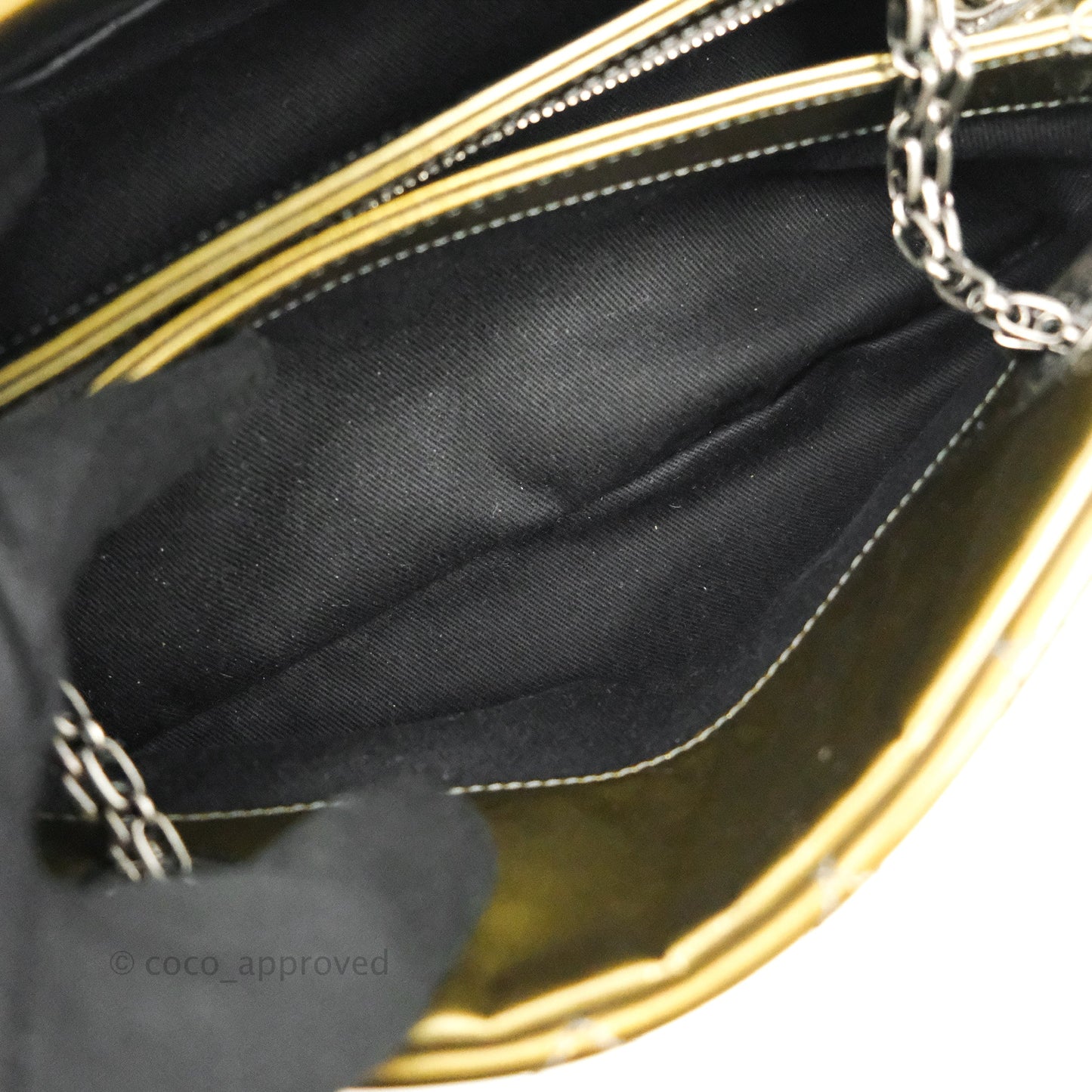 Chanel Small Mademoiselle Bowling Gradient Gold Patent Ruthenium Hardware