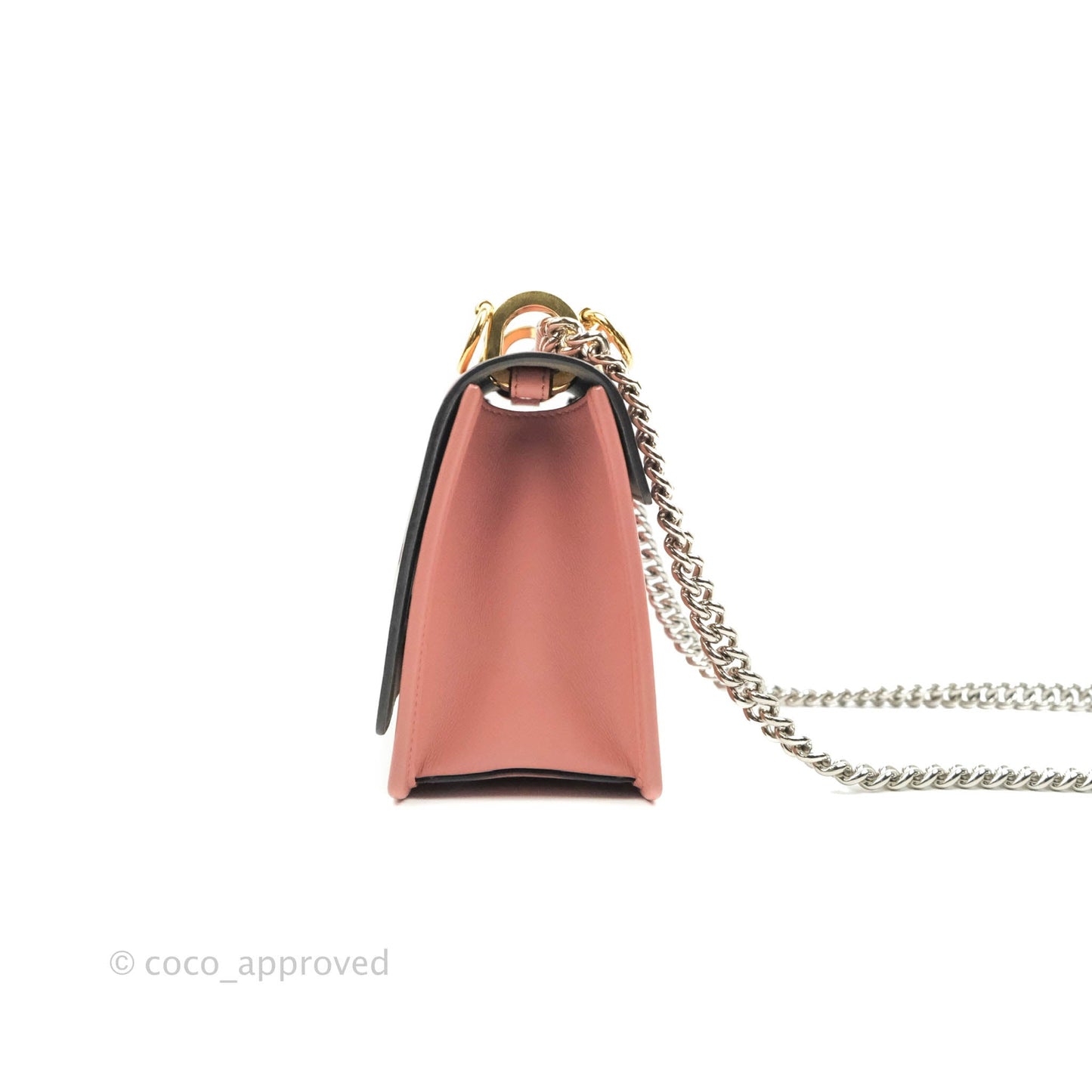 Fendi Small Kan I Shoulder Bag Rosy Pink Calfskin Gold & Silver Hardware