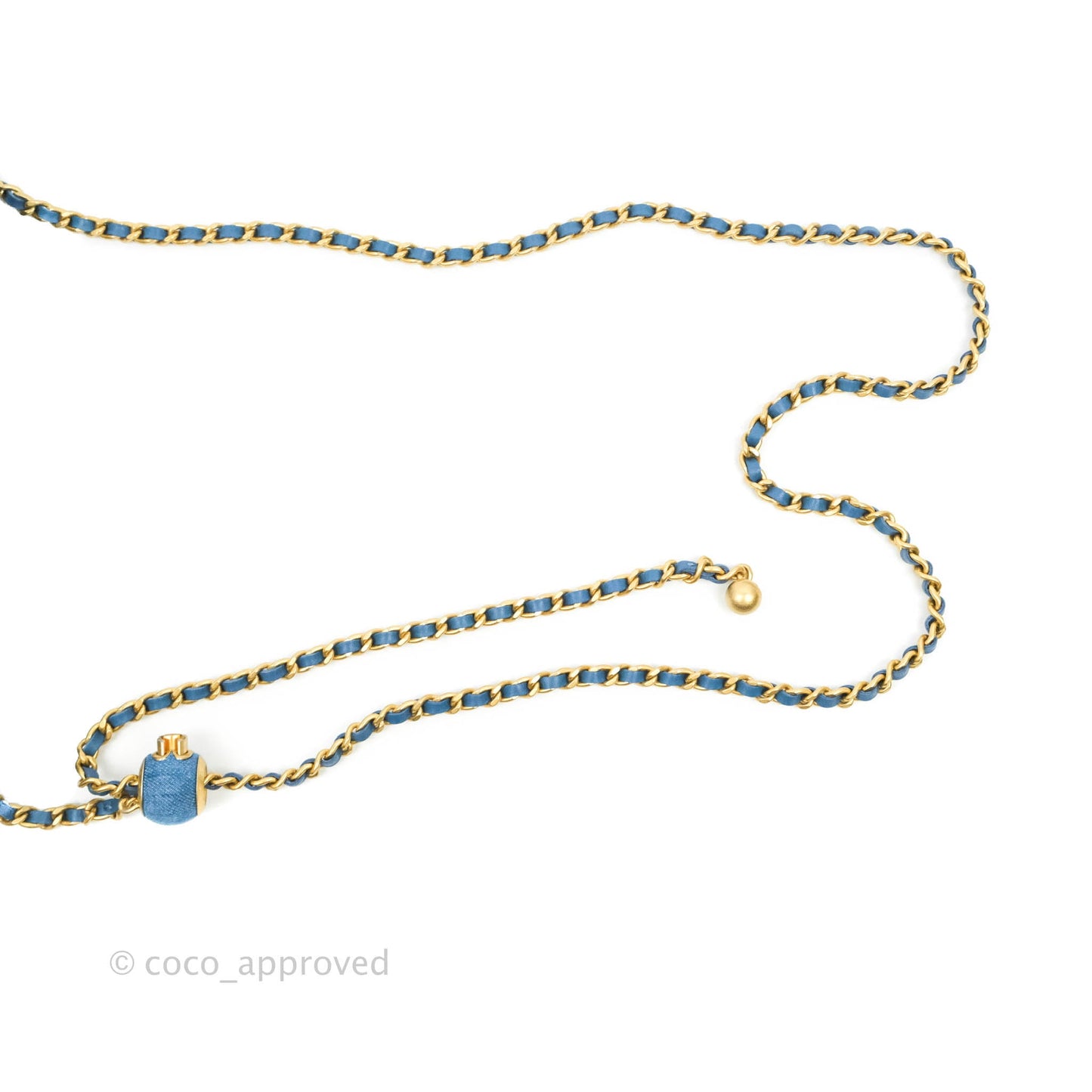 Chanel Quilted Pearl Crush Wallet on Chain WOC Denim Aged Gold Hardware