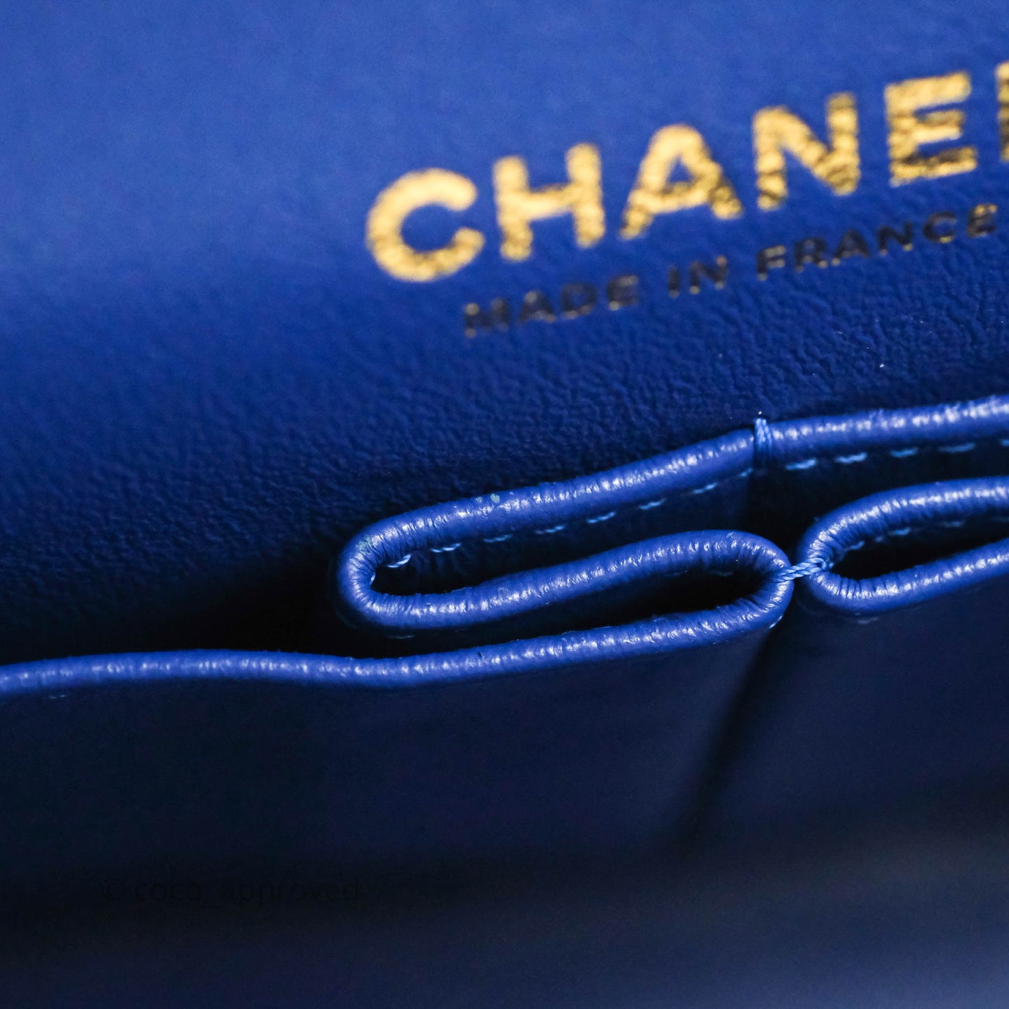 Chanel Classic M/L Medium Chevron Double Flap Blue Lambskin Gold Hardware