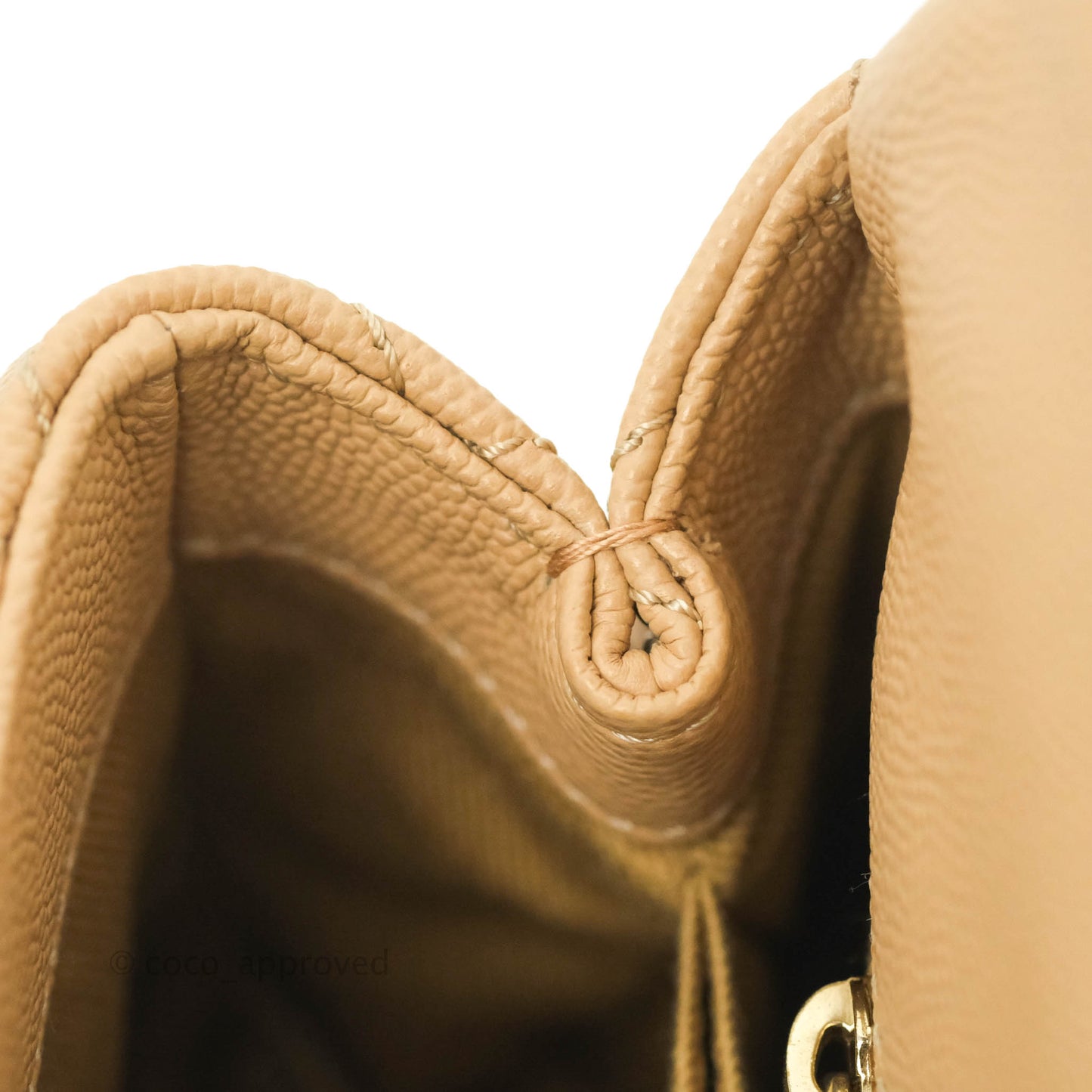 Chanel Small Coco Handle Quilted Beige Caviar Gold Hardware Lizard Embossed Handle