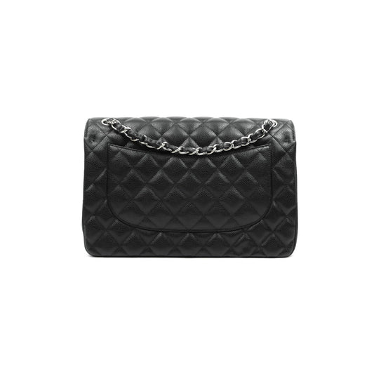Chanel Jumbo Double Flap Black Caviar Silver Hardware⁣⁣