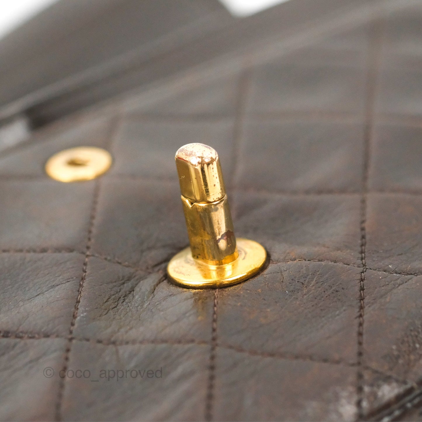Chanel Vintage Small Classic Flap Brown Lambskin 24K Gold Hardware