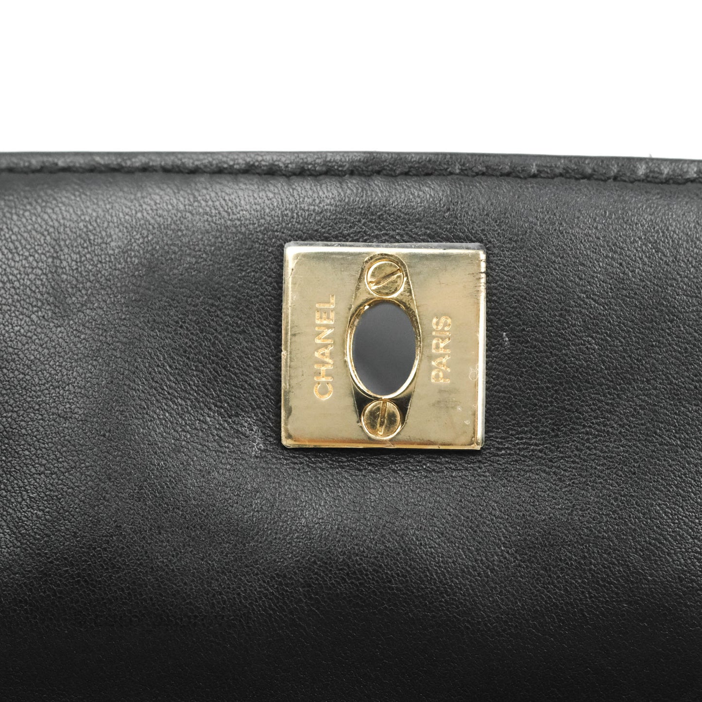 Chanel Classic Twin Flap Bag Side Pack Black Lambskin Gold Hardware