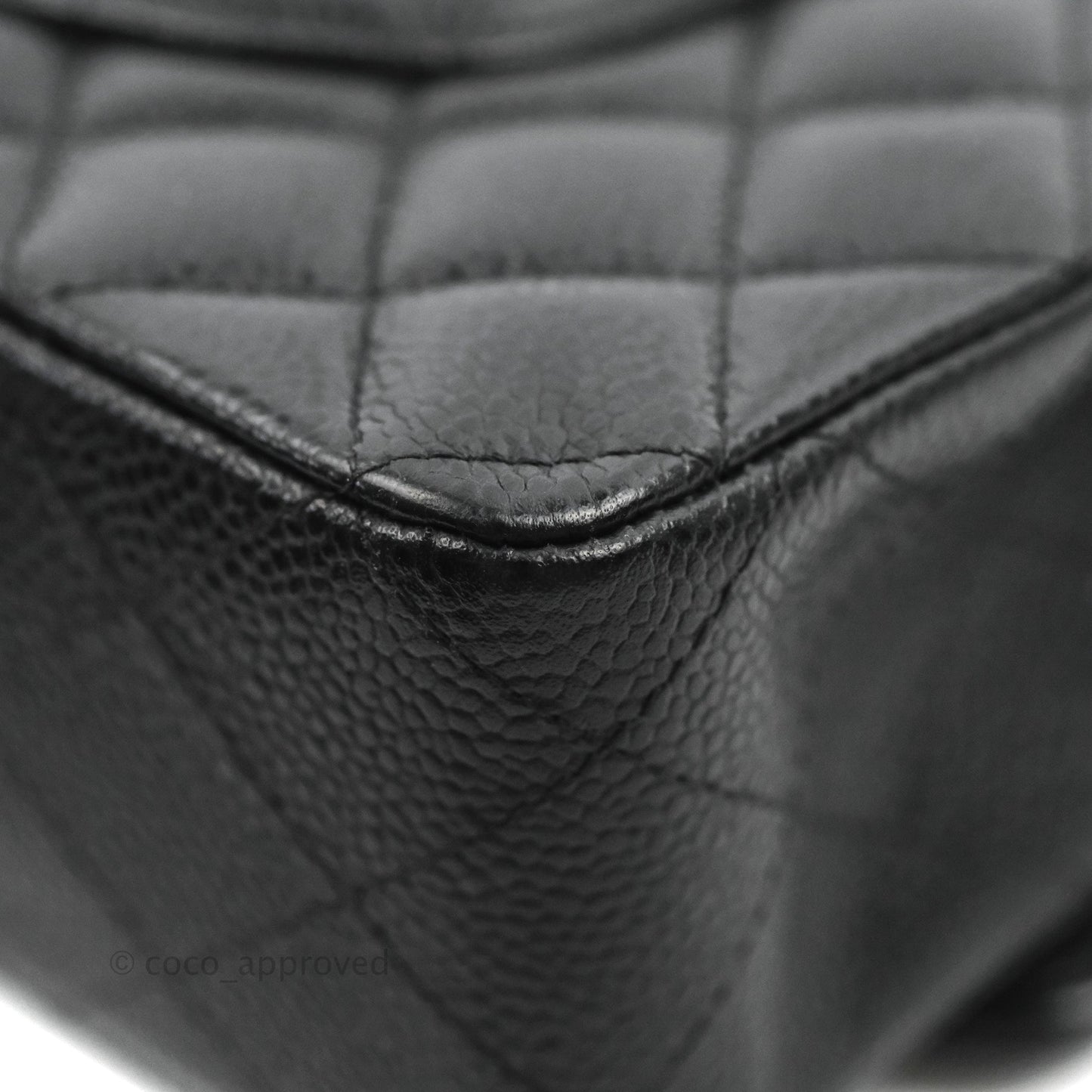 Chanel Classic M/L Medium Flap Quilted Black Caviar Silver Hardware