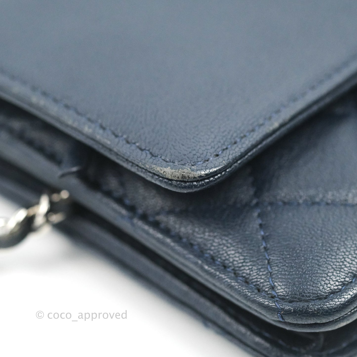 Chanel Urban Companion Wallet on Chain WOC Navy Calfskin Silver Hardware