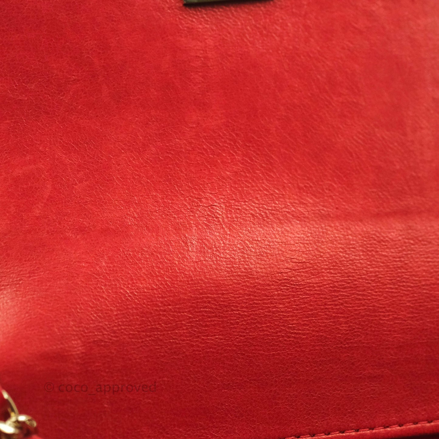 Chanel Flat Quilted Mini Flap Red Box Calfskin Gold Hardware