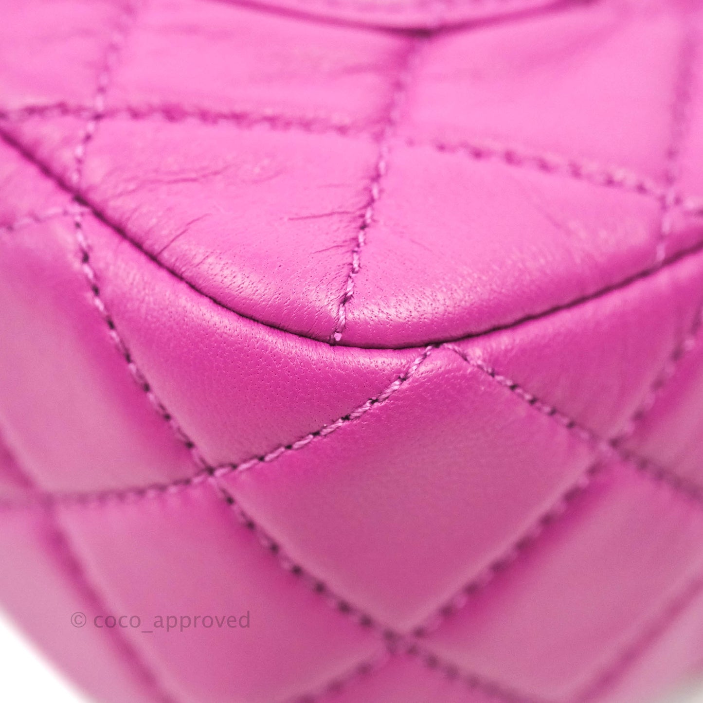 Chanel Mini Rectangular Pearl Crush Quilted Purple Lambskin Aged Gold Hardware