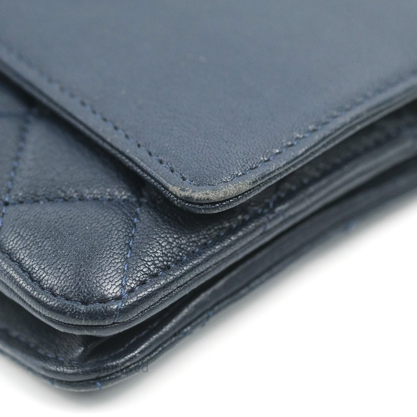 Chanel Urban Companion Wallet on Chain WOC Navy Calfskin Silver Hardware