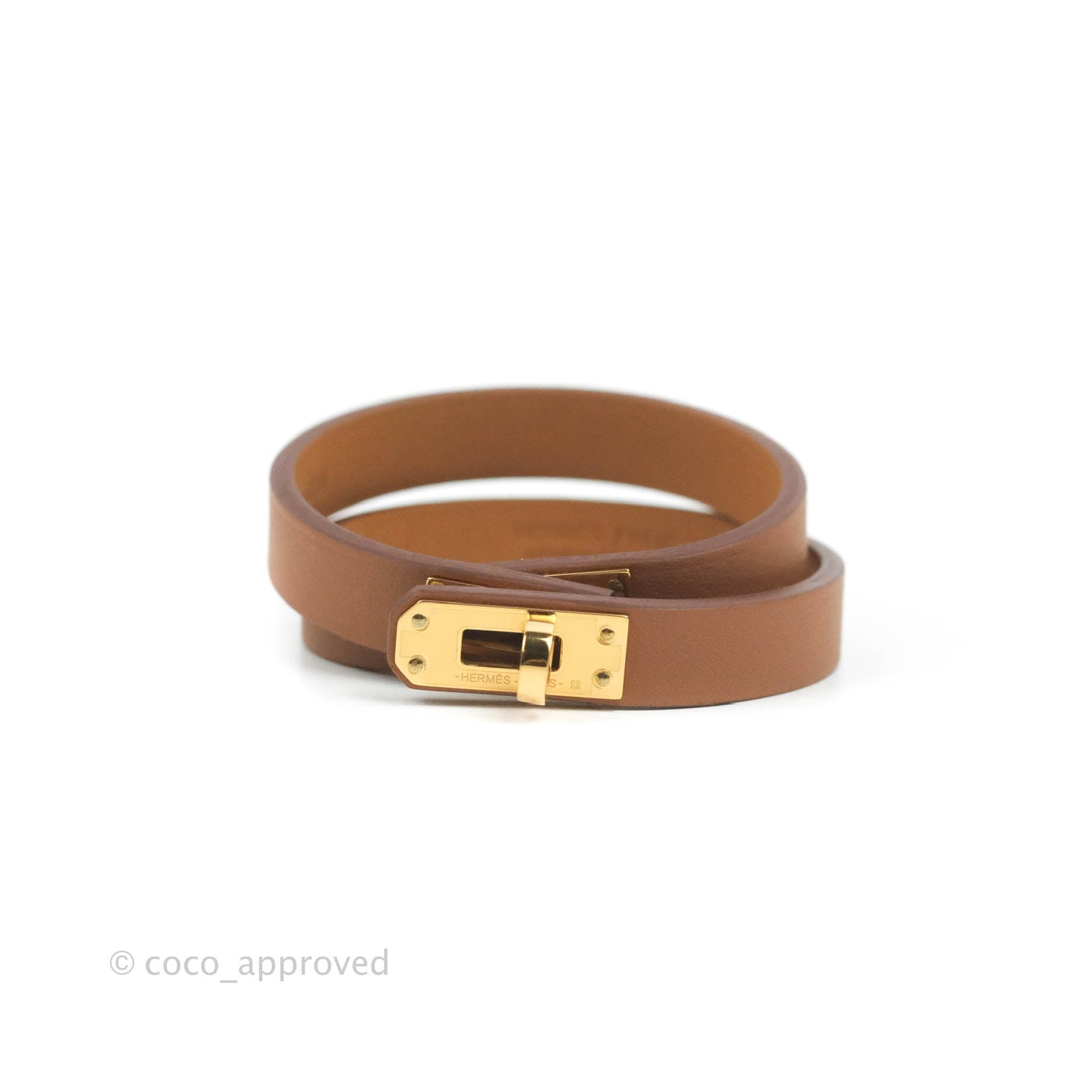 Hermès Kelly Double Tour Bracelet Gold Swift Gold Hardware