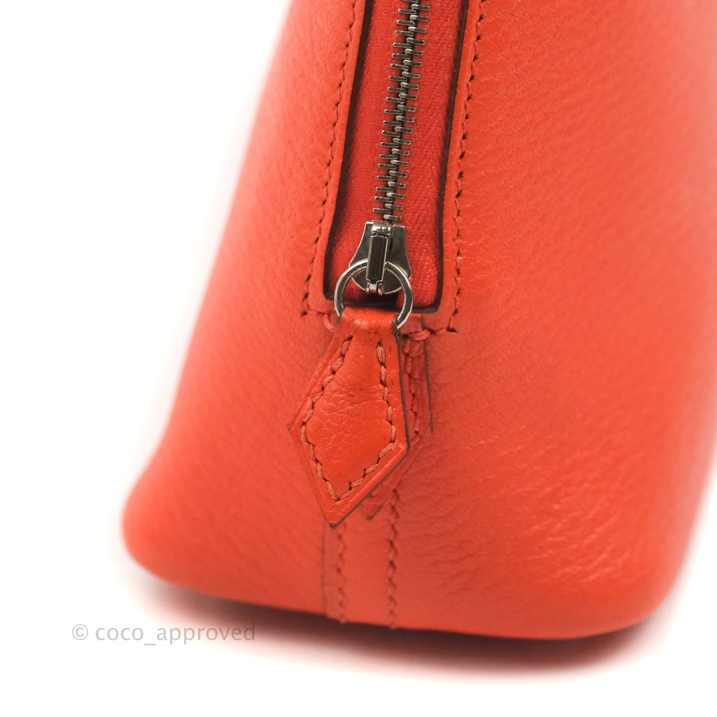 Hermès Bolide Mini 1923 Chevre Mysore Orange Poppy Palladium Hardware