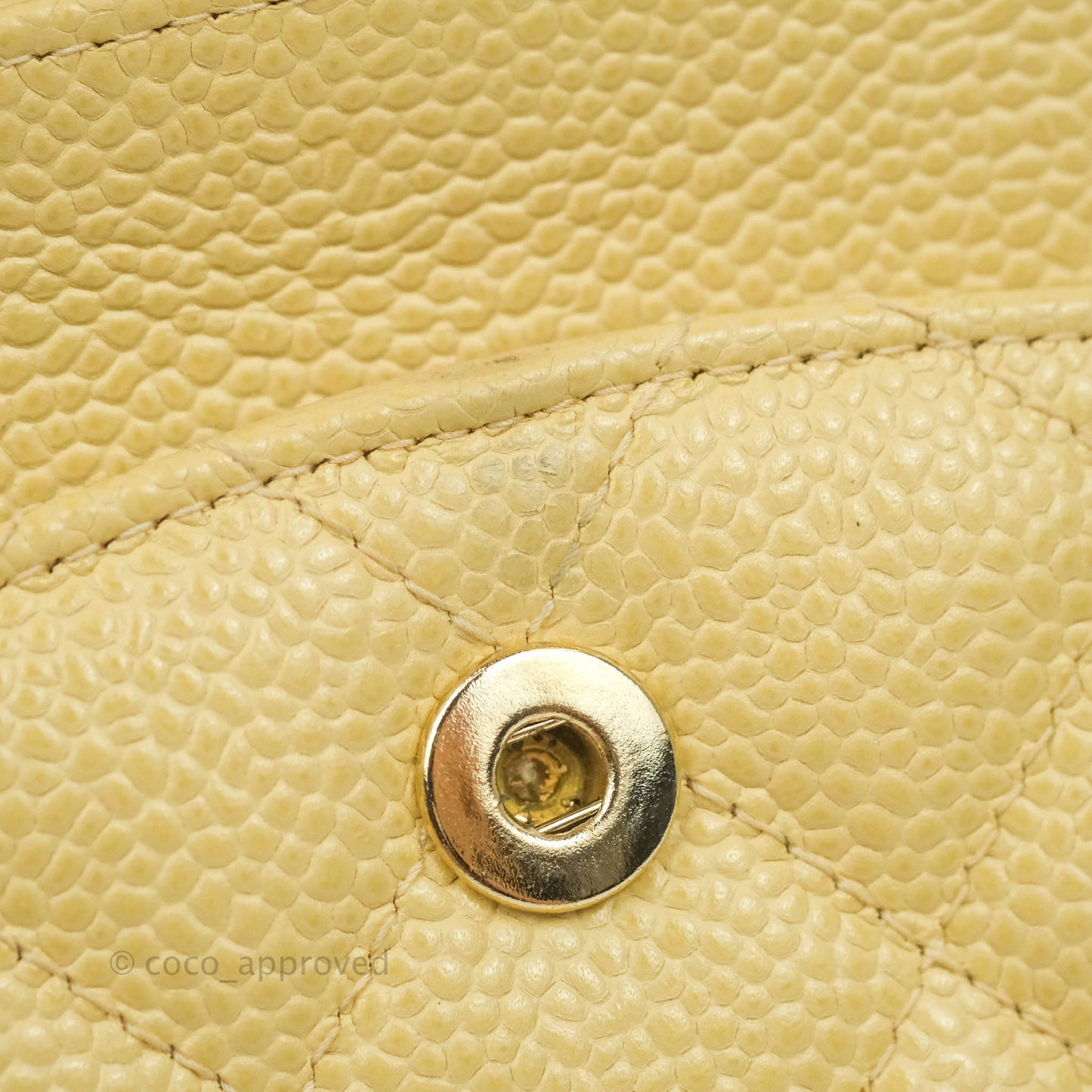 Chanel Vintage Classic M/L Medium Double Flap Bag Beige Caviar 24K Gold Hardware