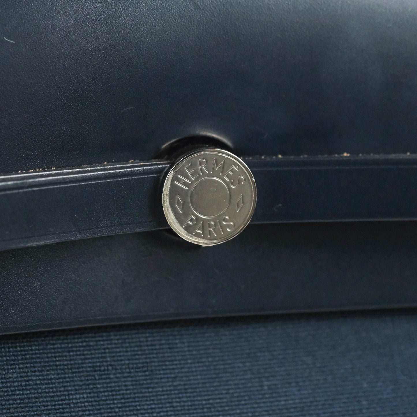 Hermès Herbag Zip 39 Navy Canvas Palladium Hardware