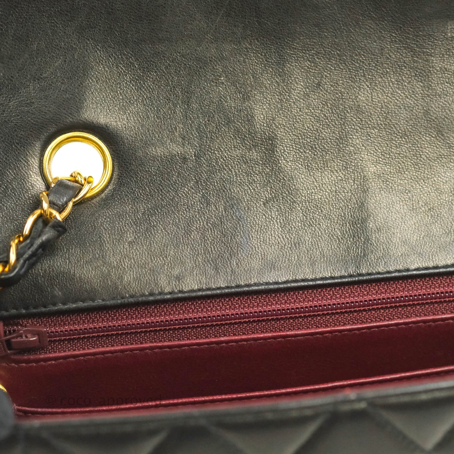 Chanel Vintage Small Quilted Classic Diana Flap Bag Black Lambskin 24K Gold Hardware