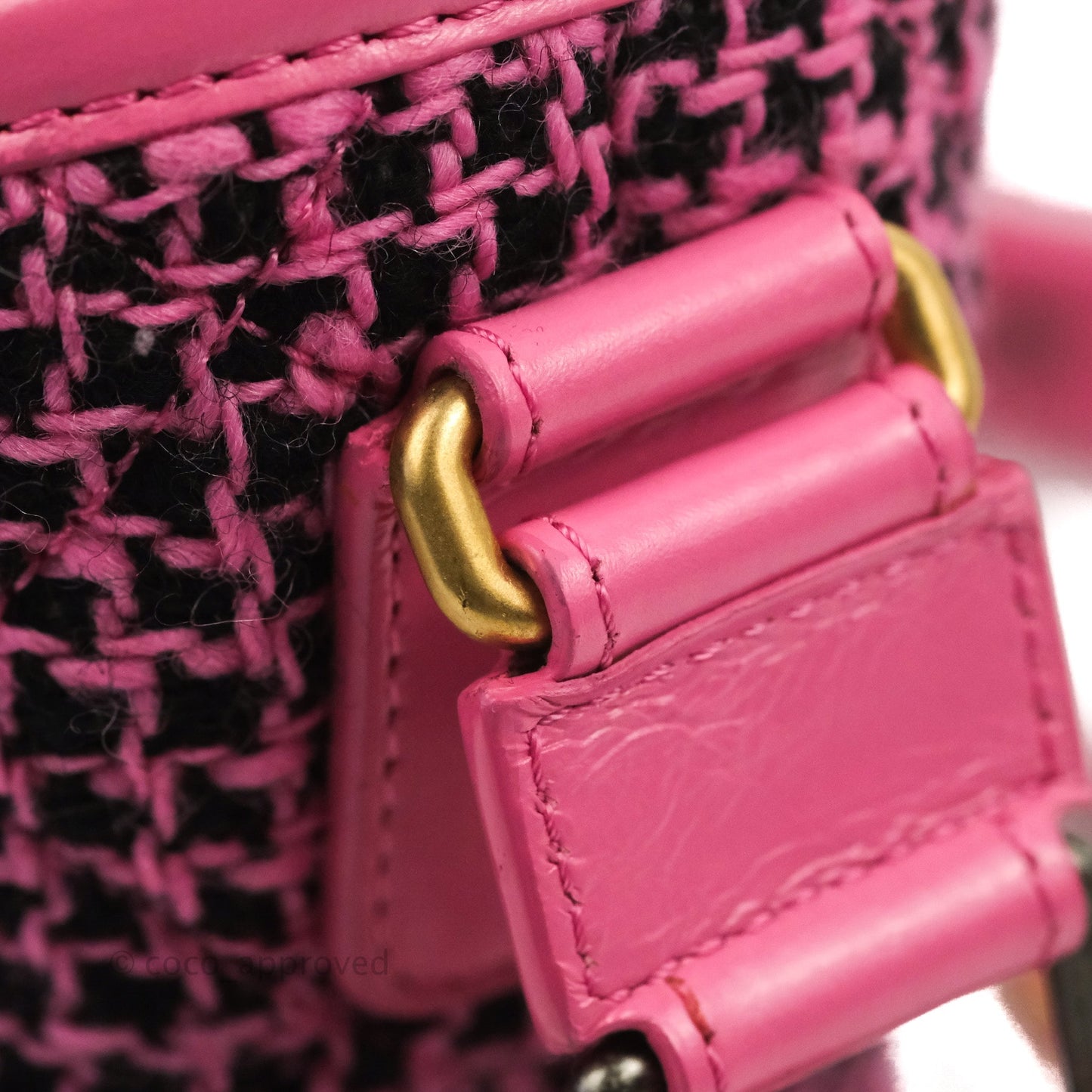 Chanel Small Gabrielle Hobo Pink/Black Tweed Mixed Hardware