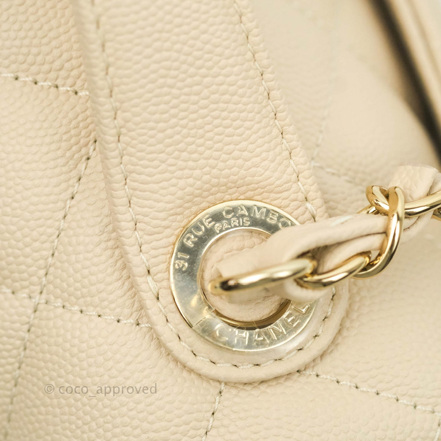 Chanel Quilted Medium Business Affinity Flap Light Beige Caviar Gold Hardware 20B