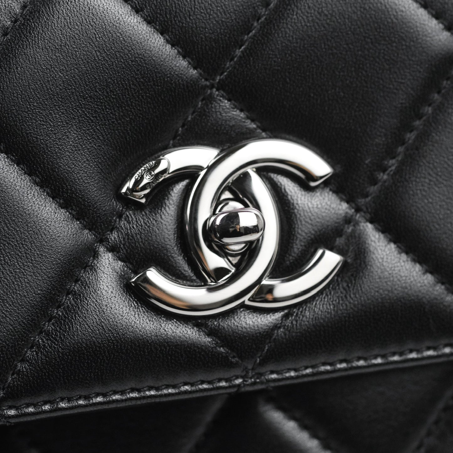 Chanel Trendy CC Small Black Lambskin Dark Silver Hardware