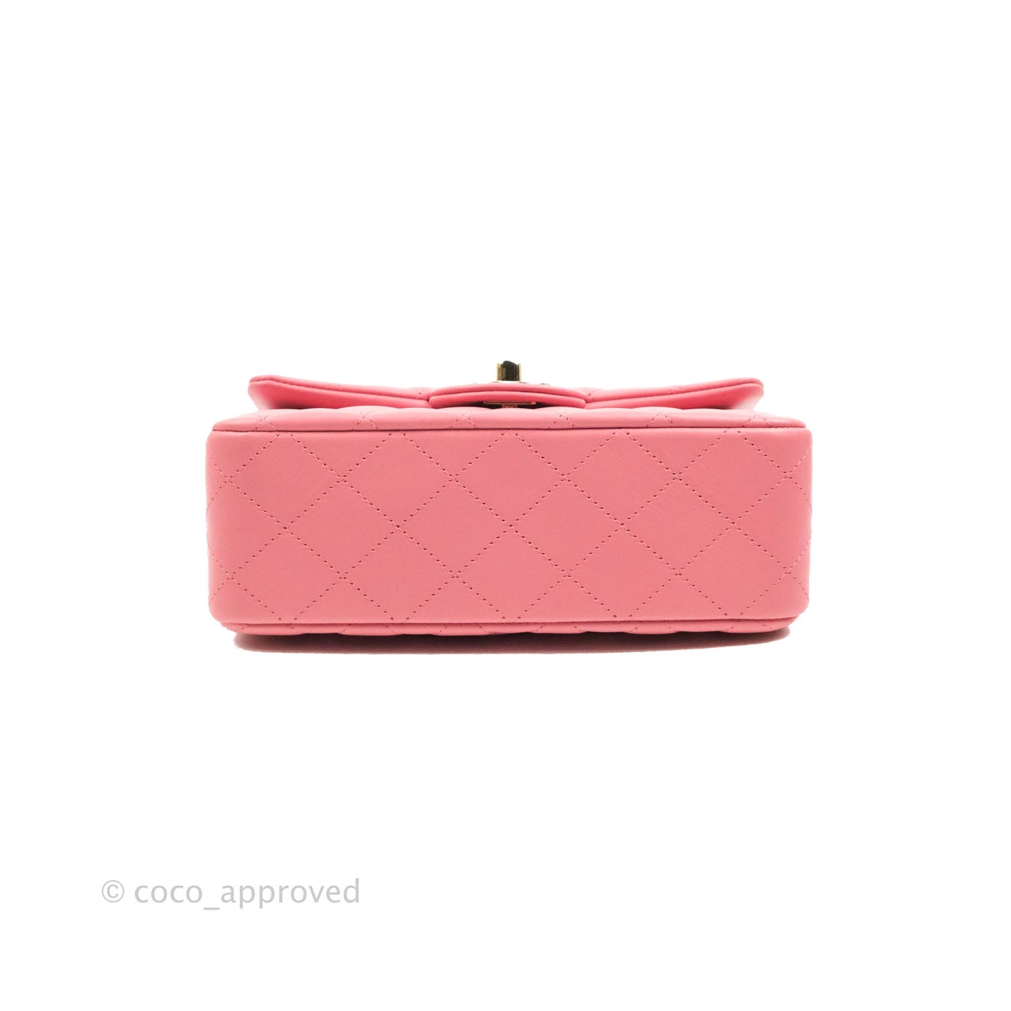 Chanel Top Handle Mini Rectangular Flap Bag Pink Lambskin Gold Hardware