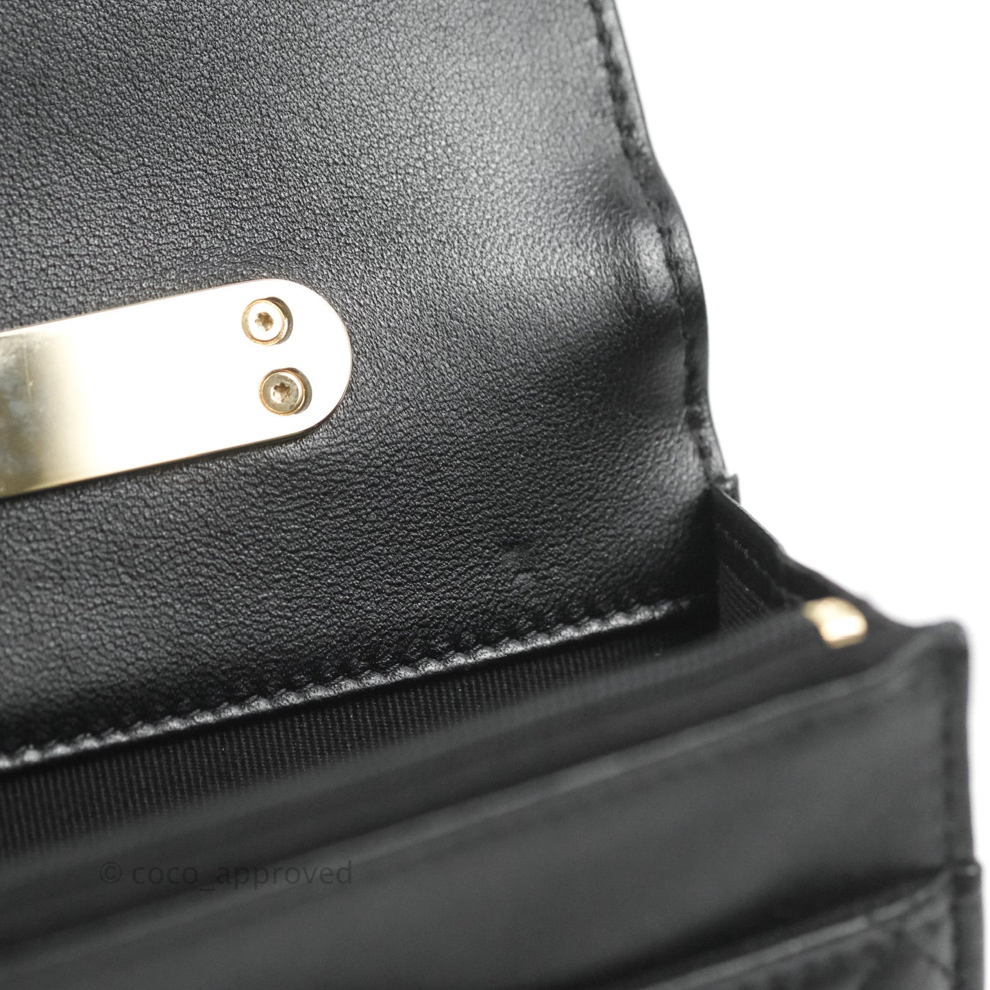 Chanel Quilted Top Handle Wallet on Chain WOC Black Lambskin Gold Hardware