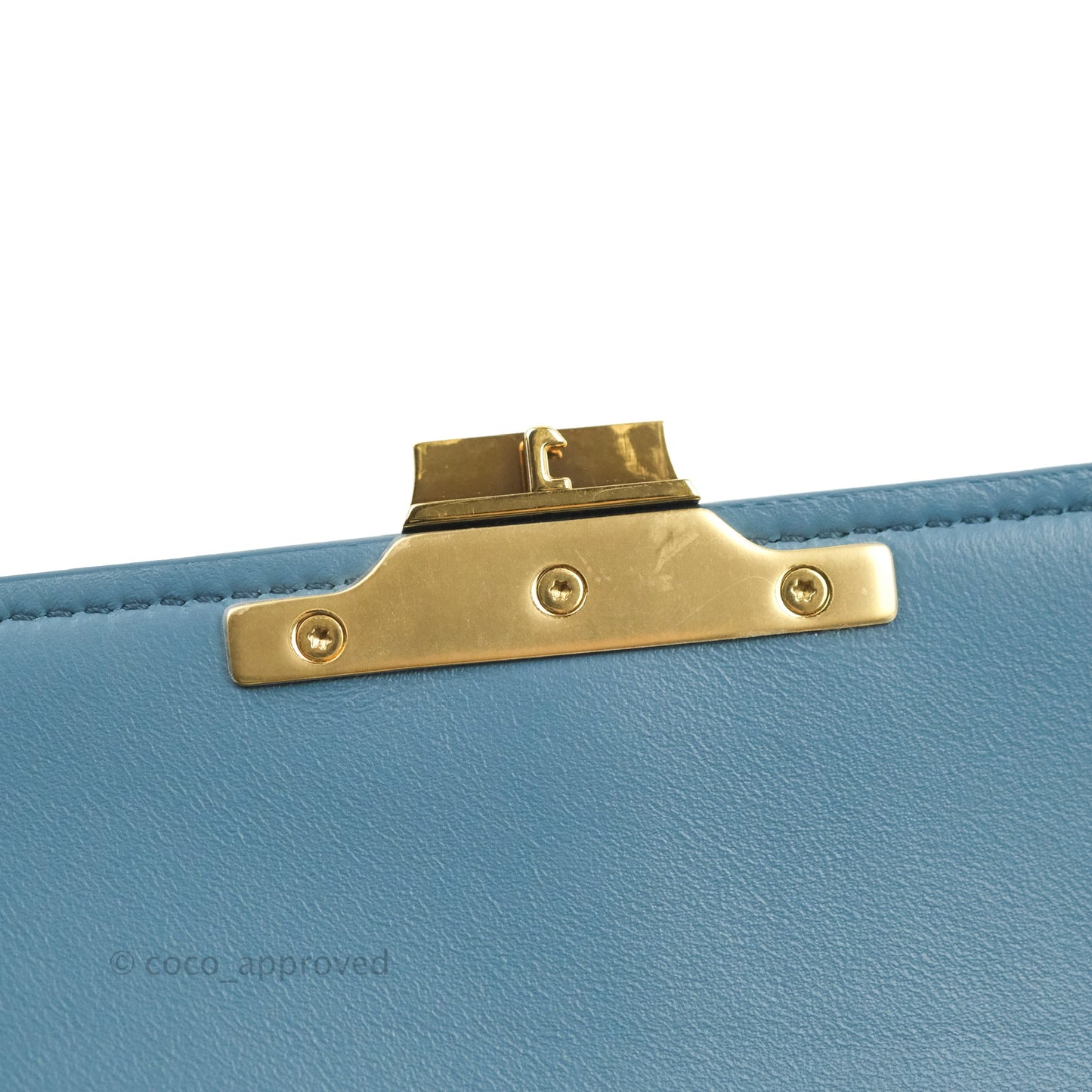 Celine Teen Triomphe Bag Shiny Calfskin Denim Blue