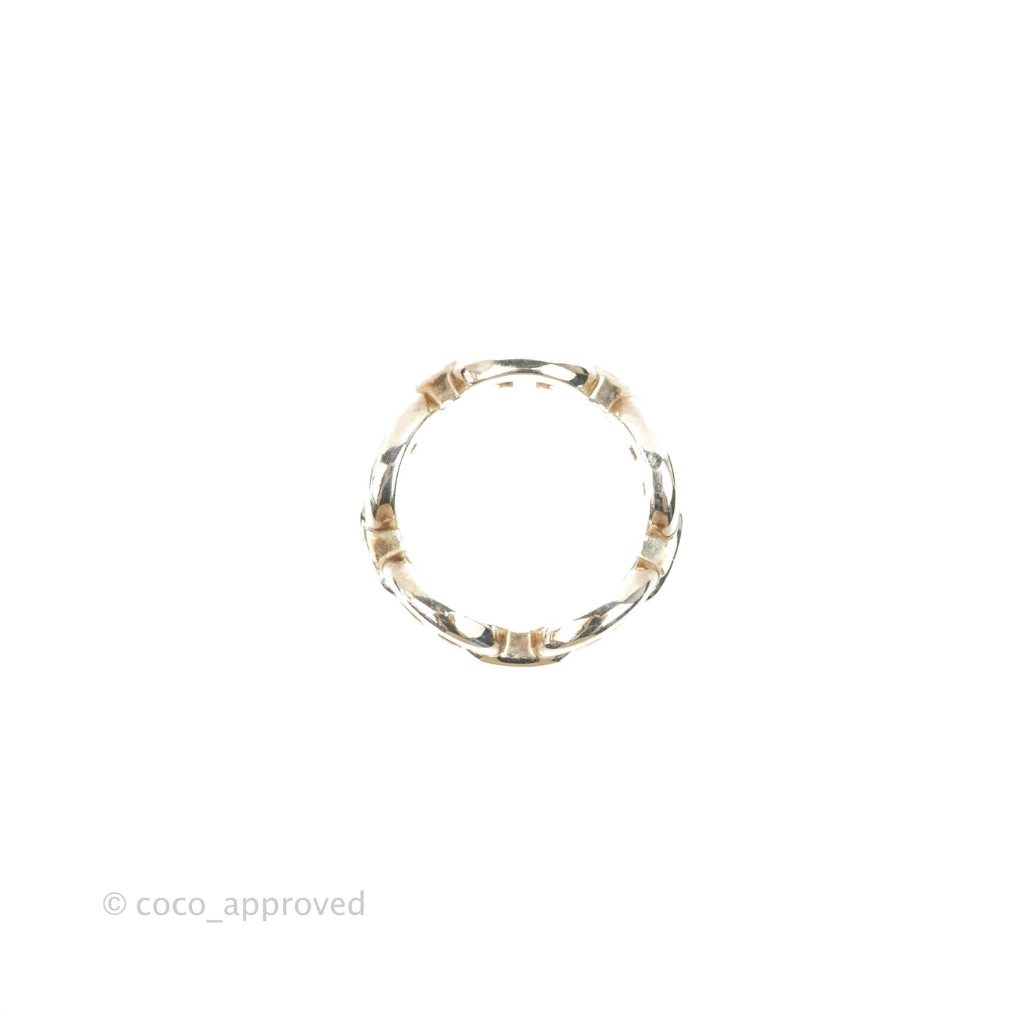 Hermès Sterling Silver PM Chaine d'Ancre Enchainee Band Ring 51