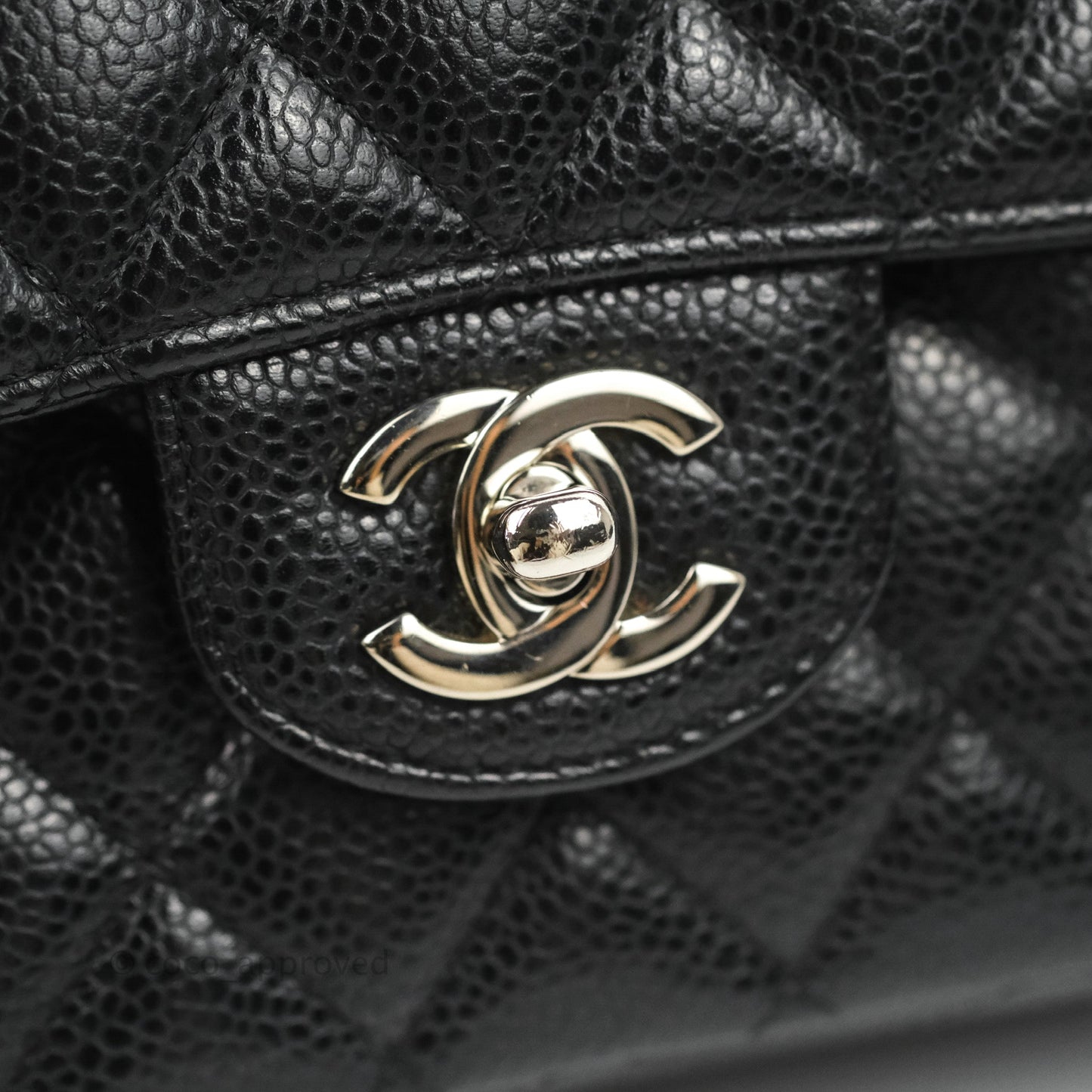 Chanel Classic M/L Medium Flap Quilted Black Caviar Silver Hardware