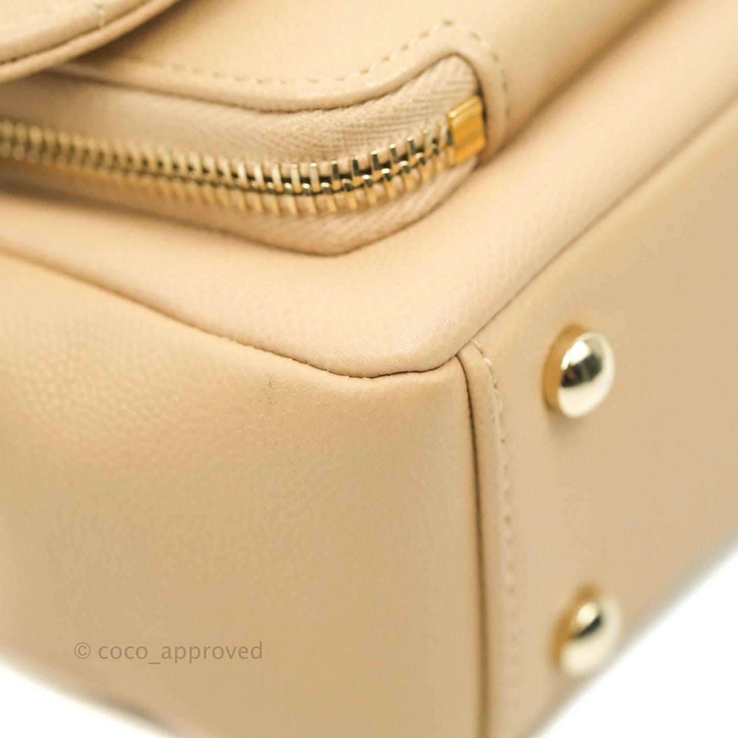 Chanel Quilted Small Business Affinity Flap Dark Beige Caviar Light Gold Hardware