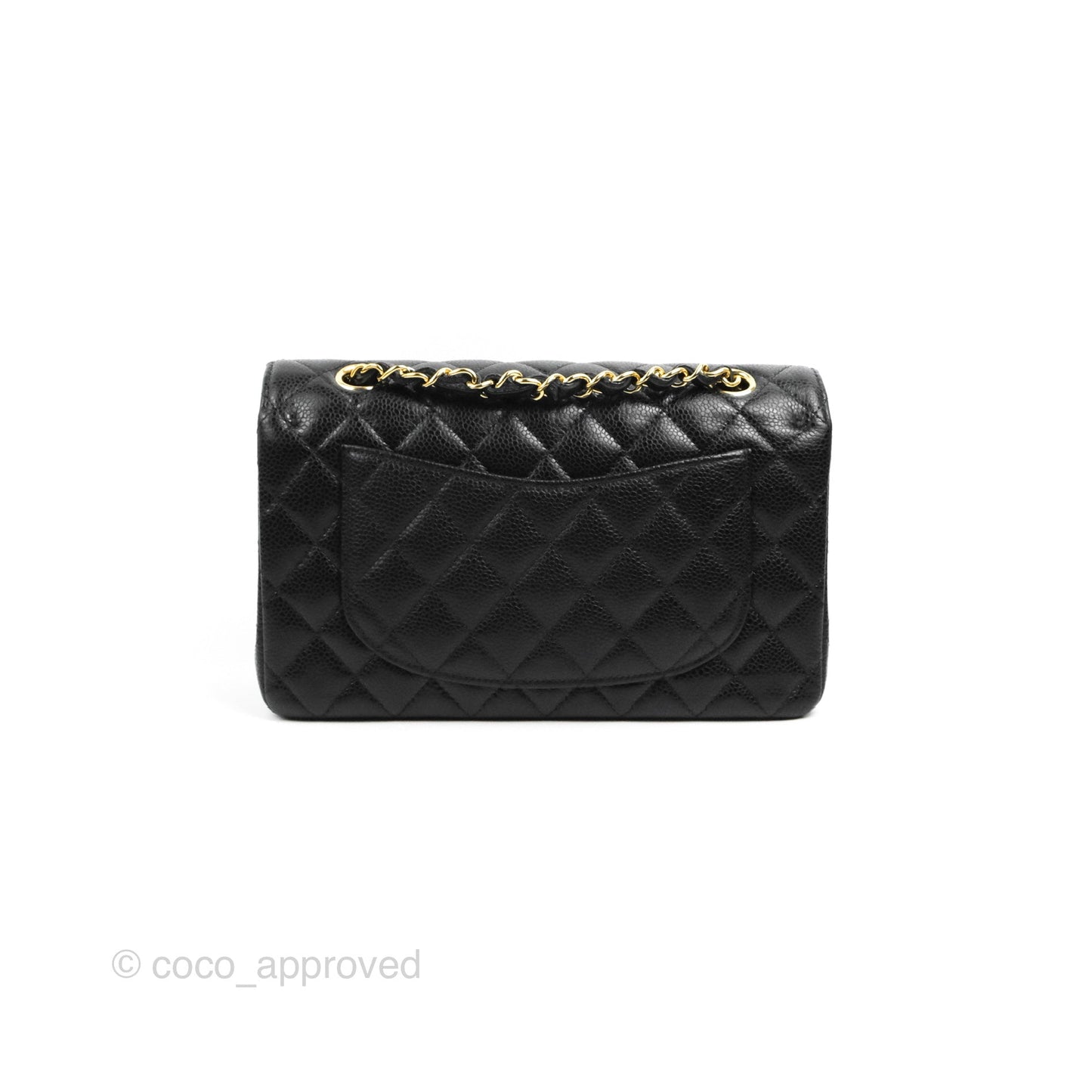 Chanel S/M Small Classic Quilted Flap Black Caviar Gold Hardware