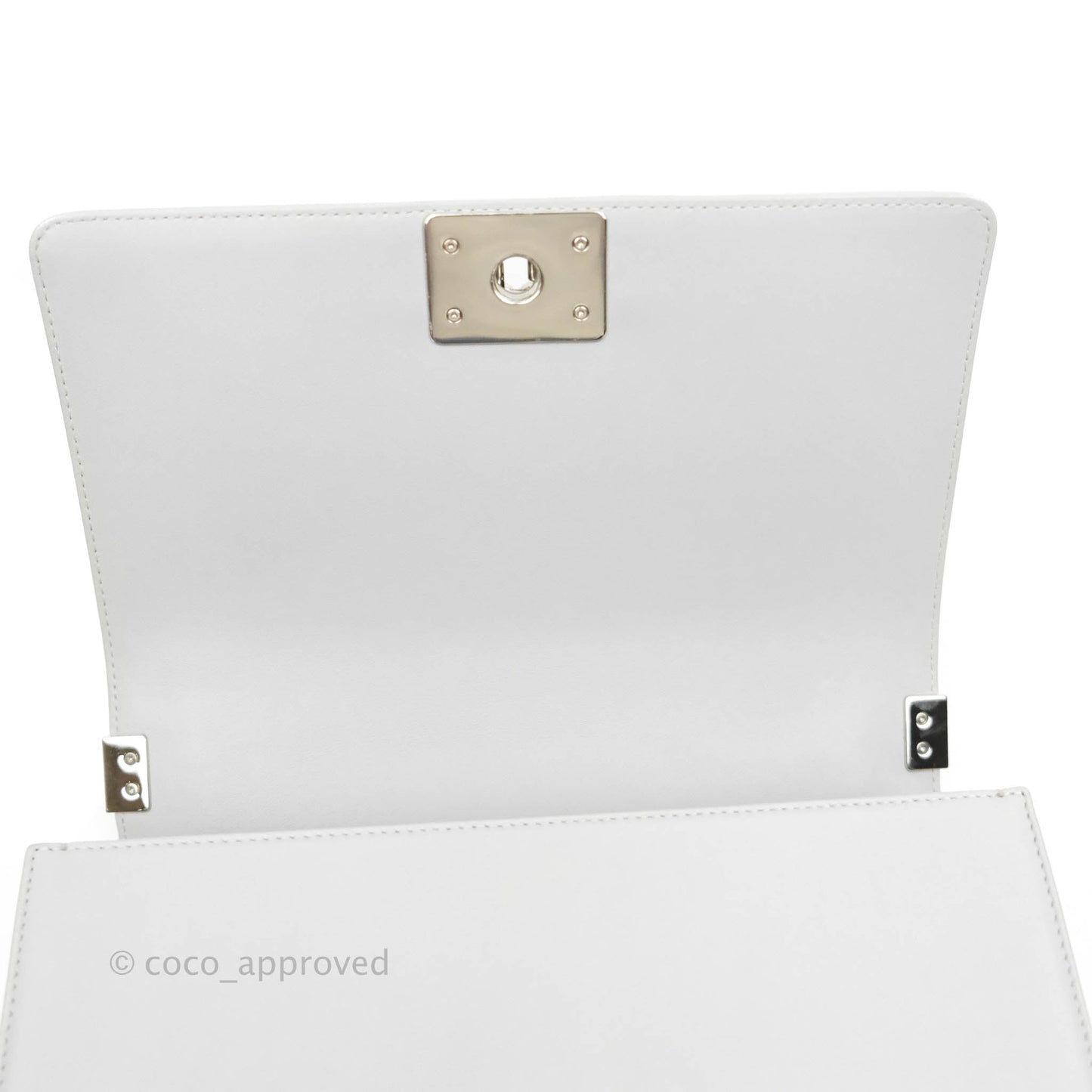 Chanel Quilted Medium Boy Grey Lambskin Silver Hardware