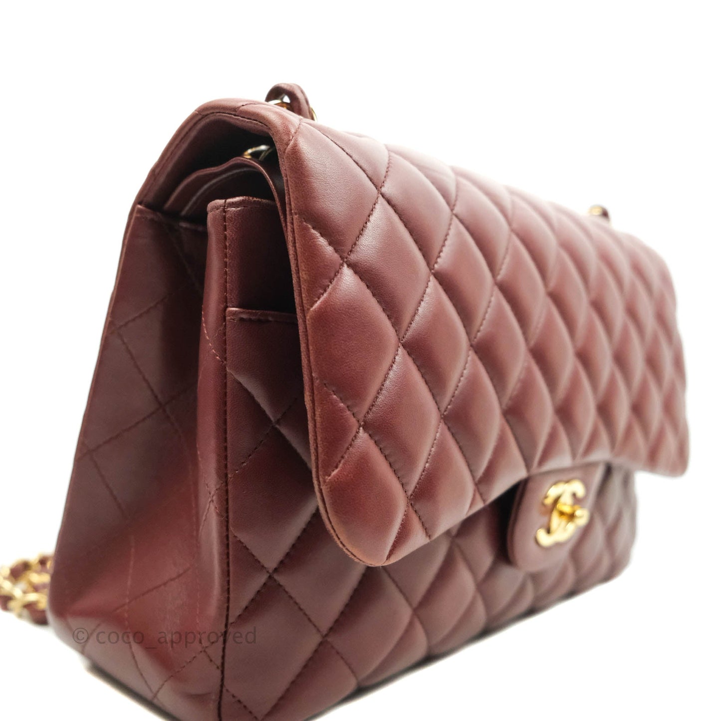 Chanel Jumbo Double Flap Burgundy Lambskin Gold Hardware