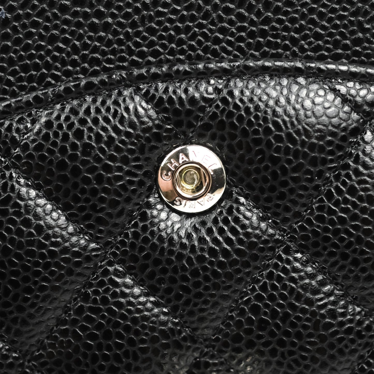 Chanel Classic M/L Medium Flap Quilted Black Caviar Silver Hardware