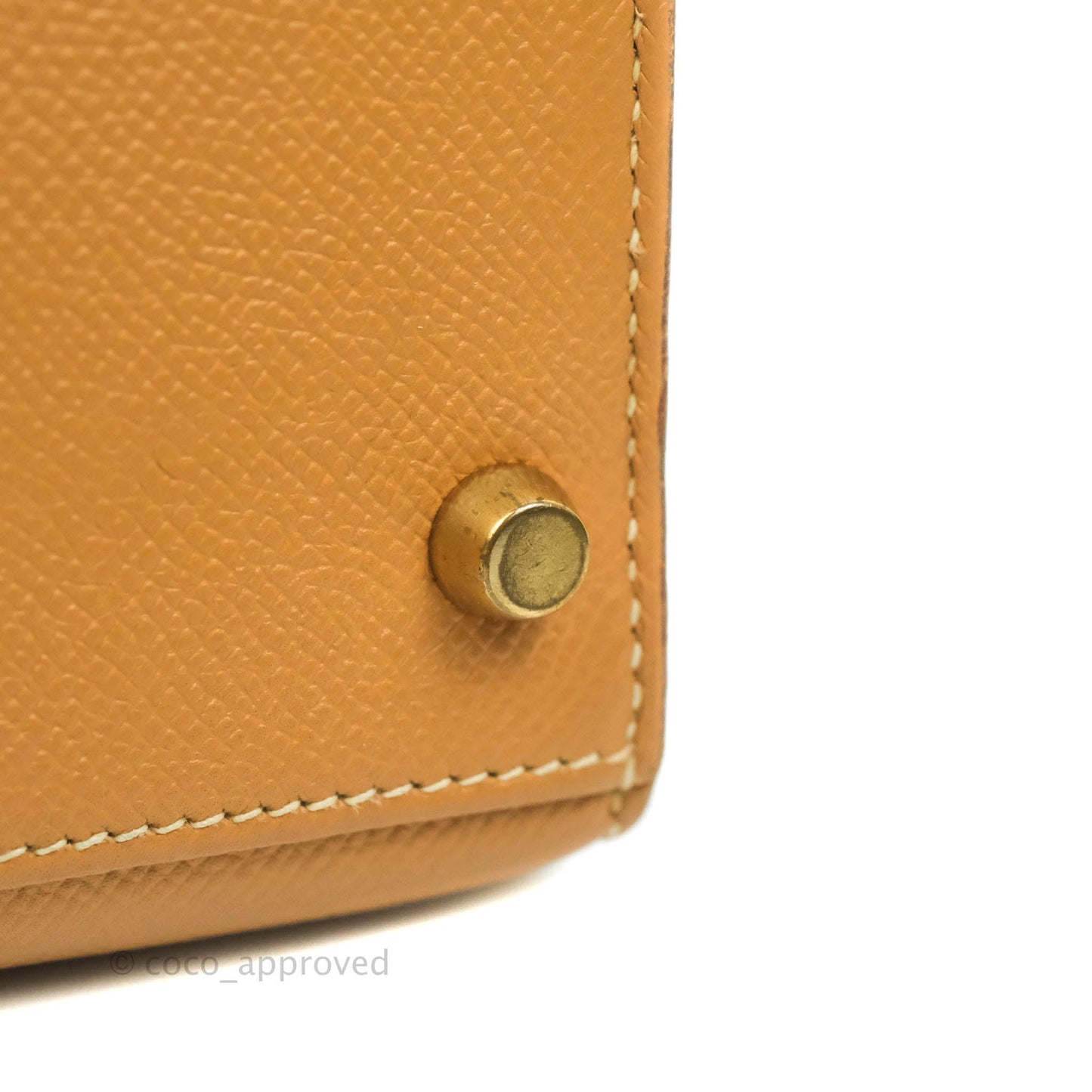 Hermès Vintage Kelly 28 Gold Natural Courchevel Sellier Gold Hardware