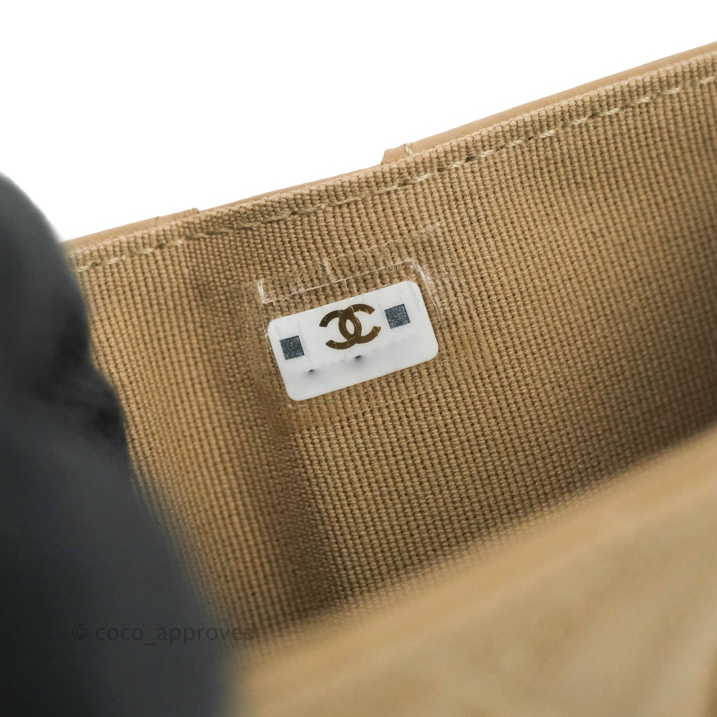 Chanel Quilted Small Classic Flap Trifold Wallet Dark Beige Caviar Gold Hardware