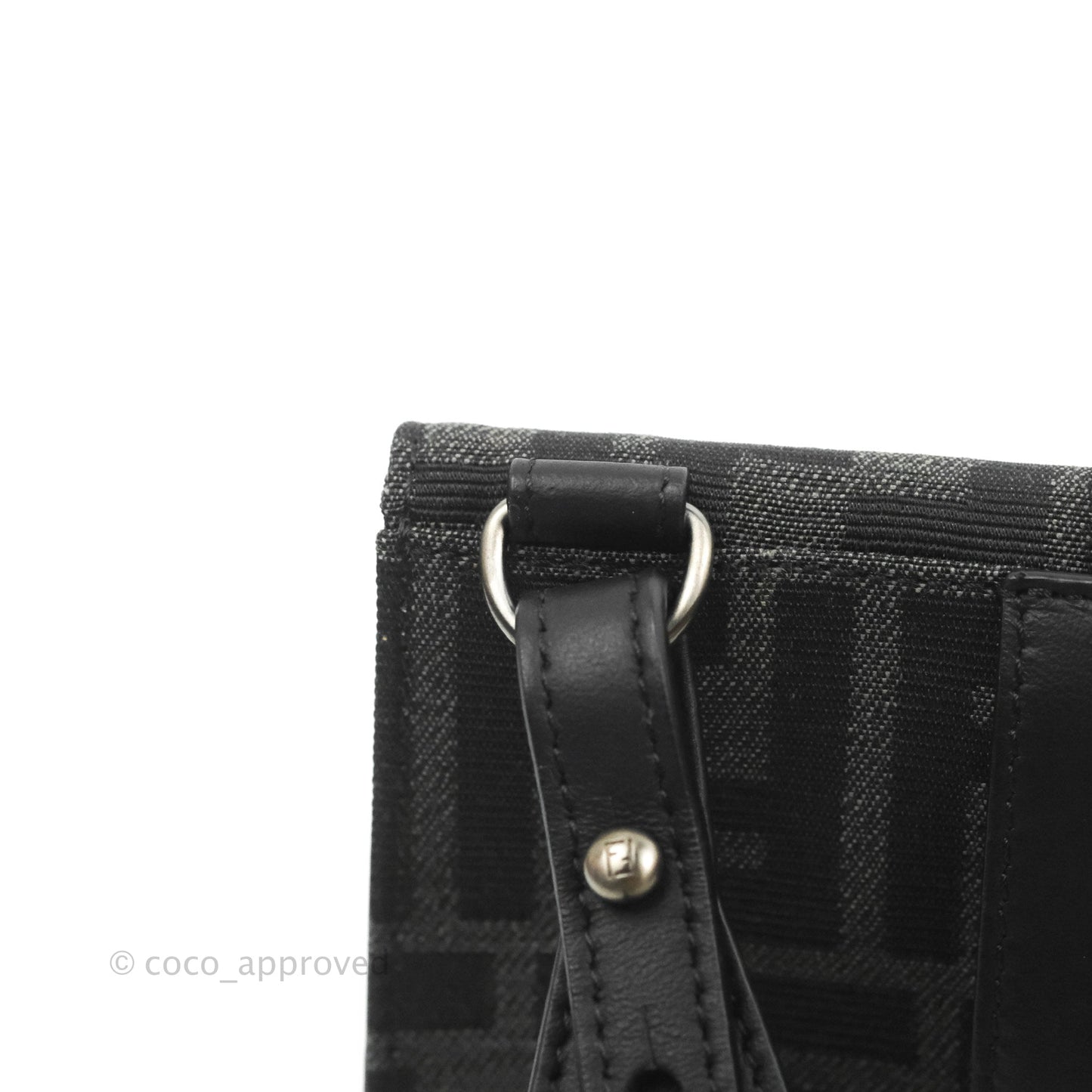 Fendi Baguette Pouch Jacquard FF Motif Grey/Black