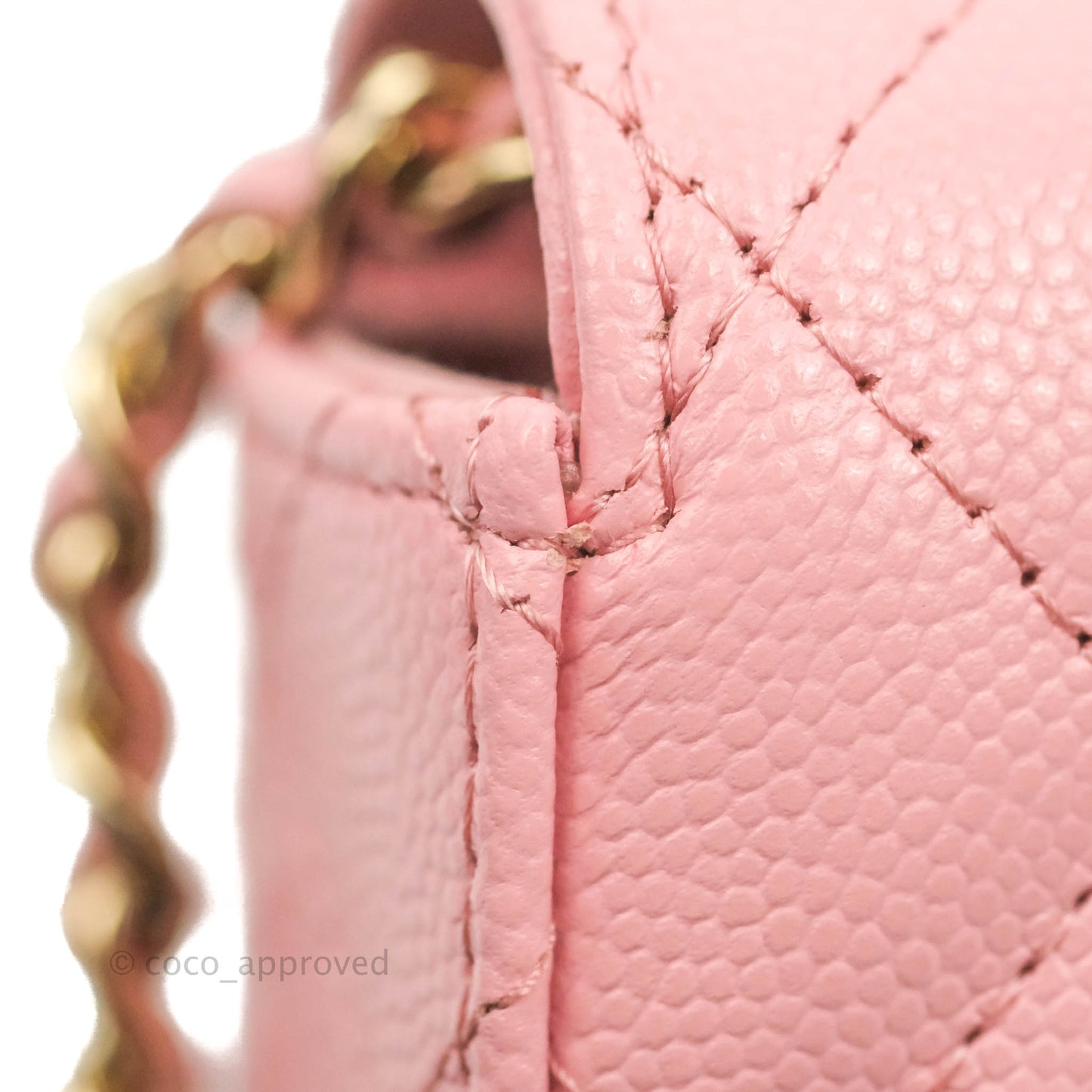 Chanel Classic Clutch With Chain Pink Caviar Gold Hardware
