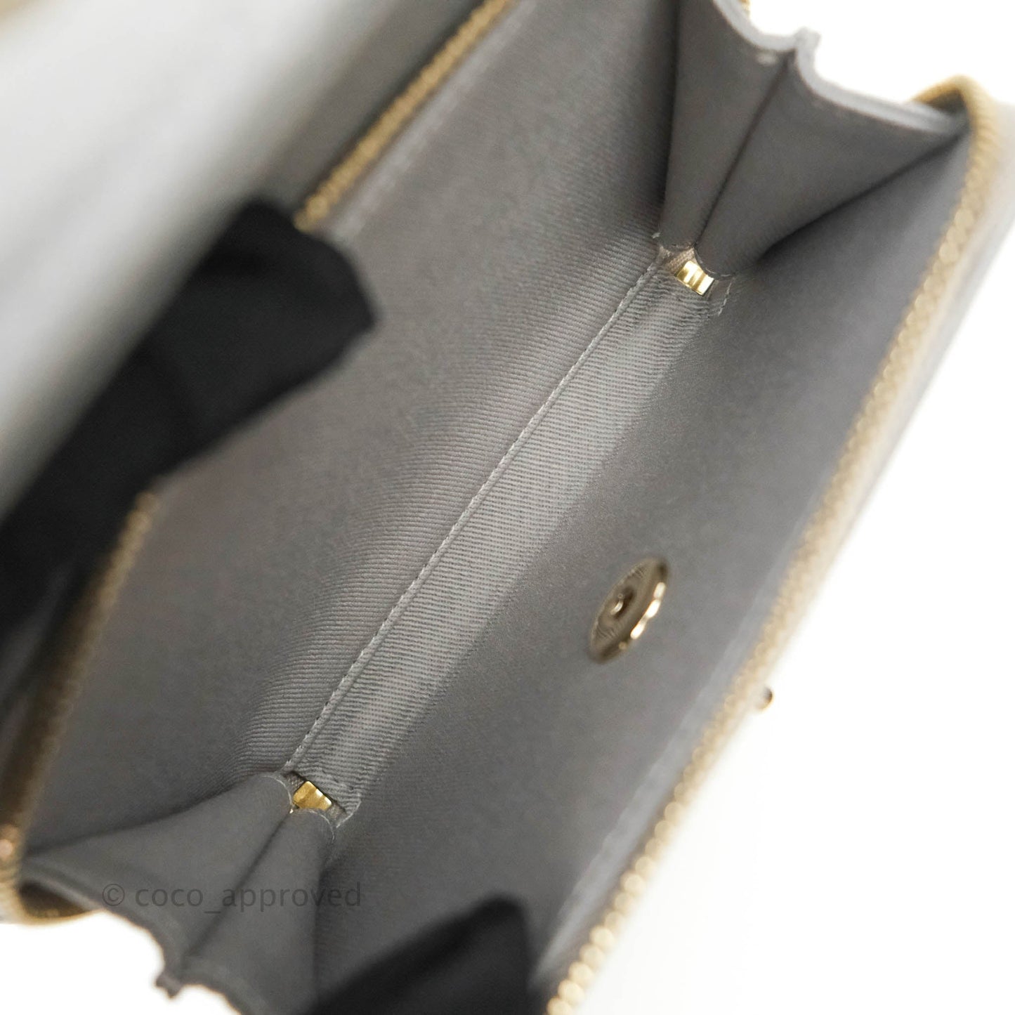 Chanel Quilted Small Business Affinity Flap Grey Caviar Gold Hardware