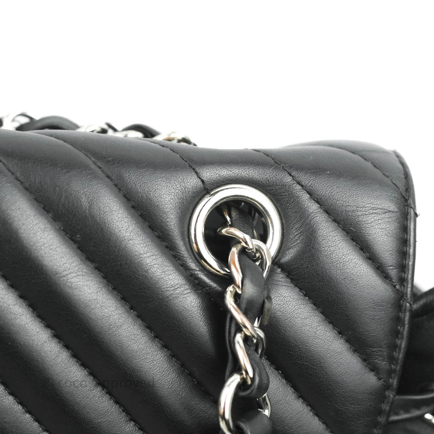 Chanel Medium Chevron Urban Spirit Backpack Black Calfskin Silver Hardware